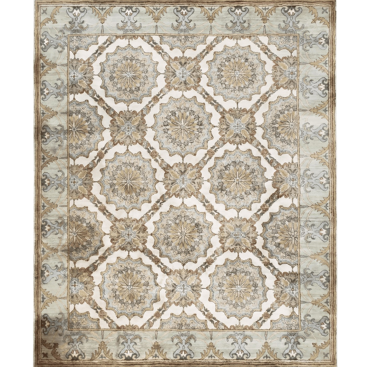Indo Persian Sultanabad Rug 8x9, Allover Lattice Design – Jewel Rugs