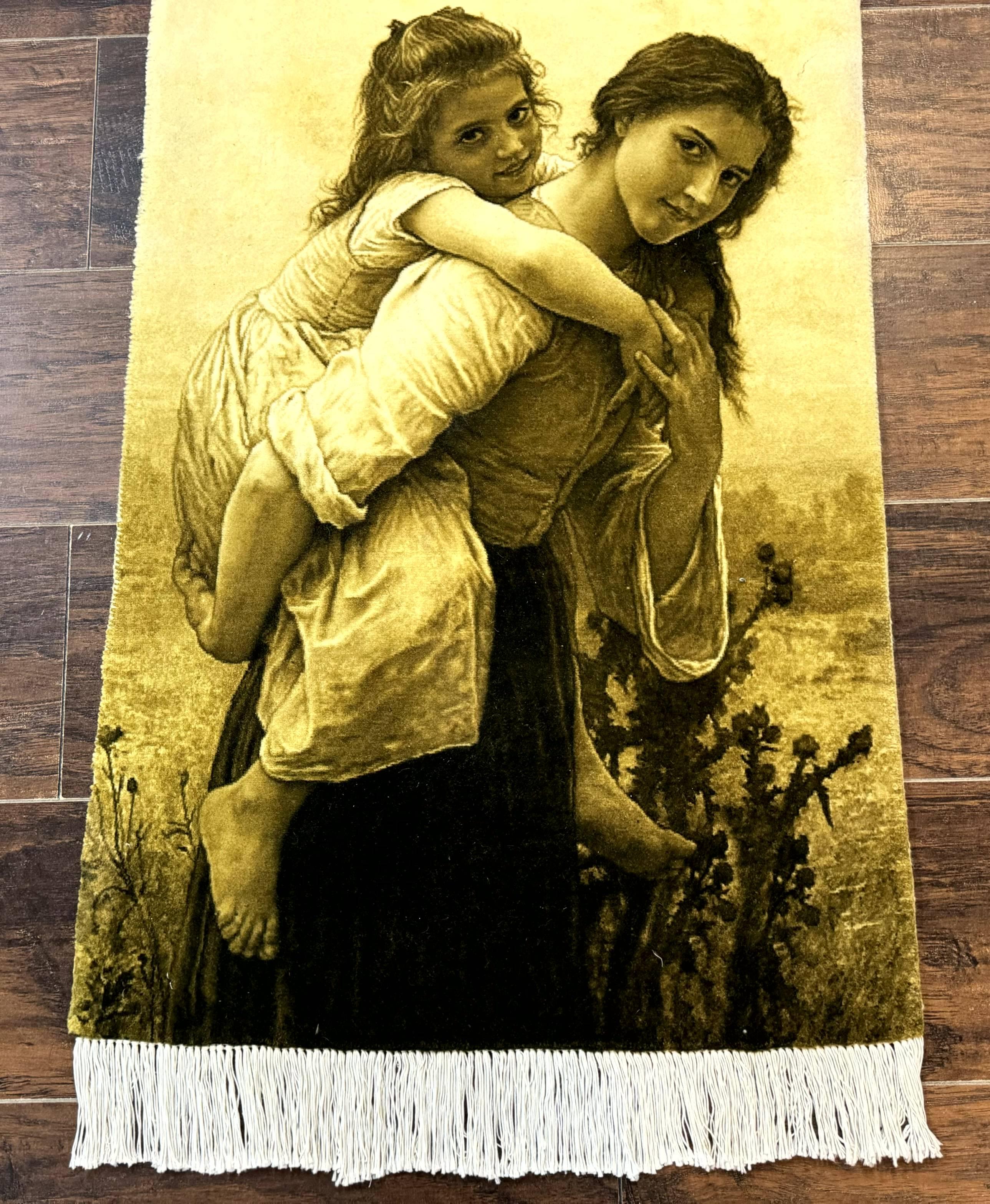 Persian Pictorial Rug 2x3, Very Fine 380 KPSI, Persian Tabriz Rug - Jewel Rugs