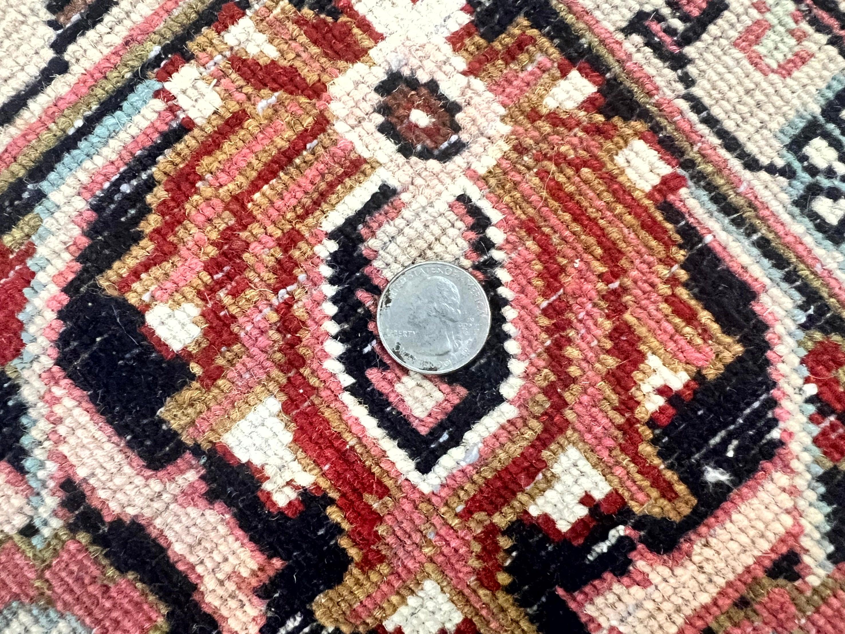 Indo Persian Sarouk Rug 8x10, Red, Floral Allover, Handmade Vintage Wool Carpet, Traditional Rug - Jewel Rugs