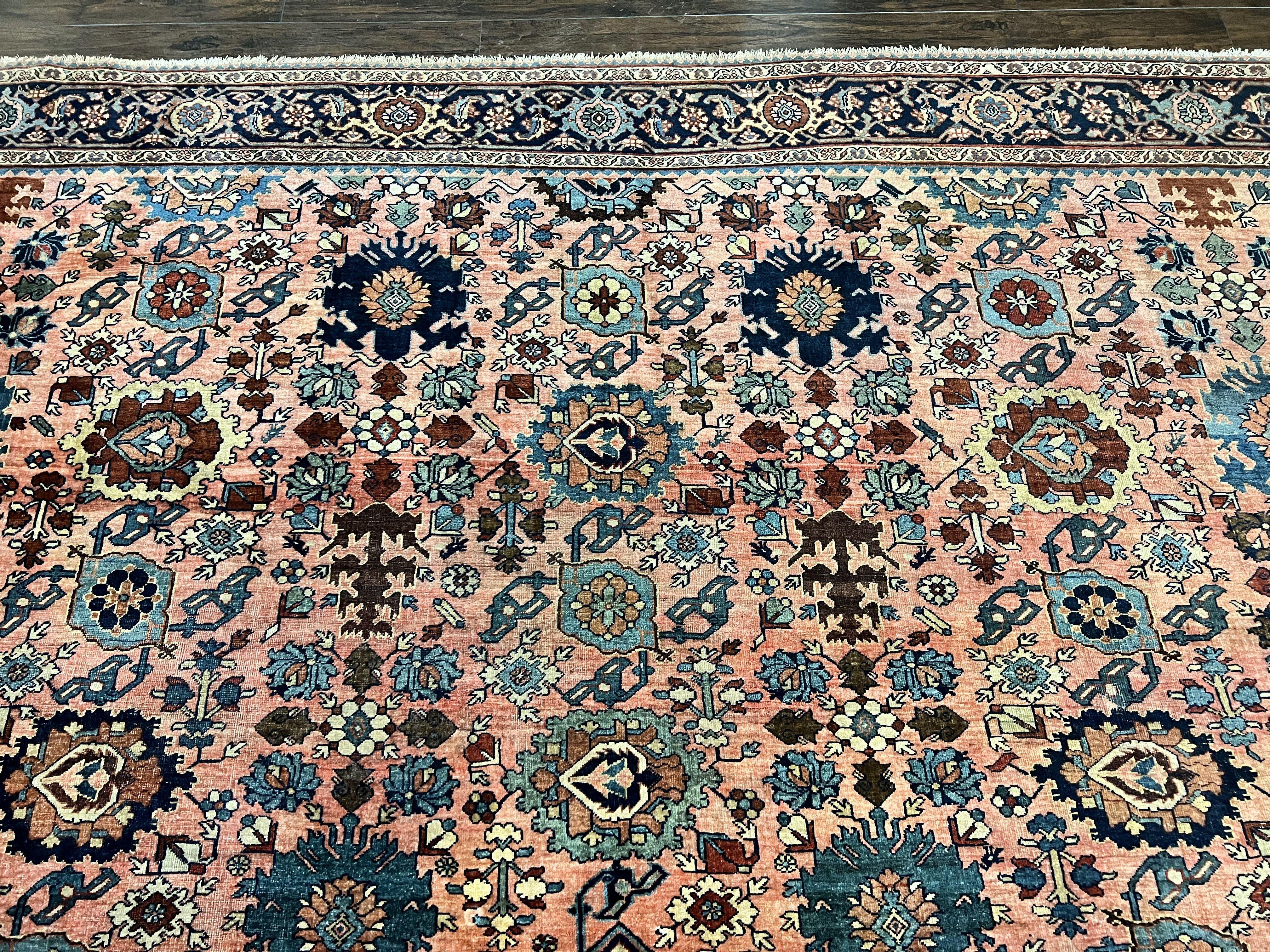 Rare Persian Sarouk Farahan Rug 9x15 – Antique Wool Carpet, Signed By Master Weaver - Jewel Rugs