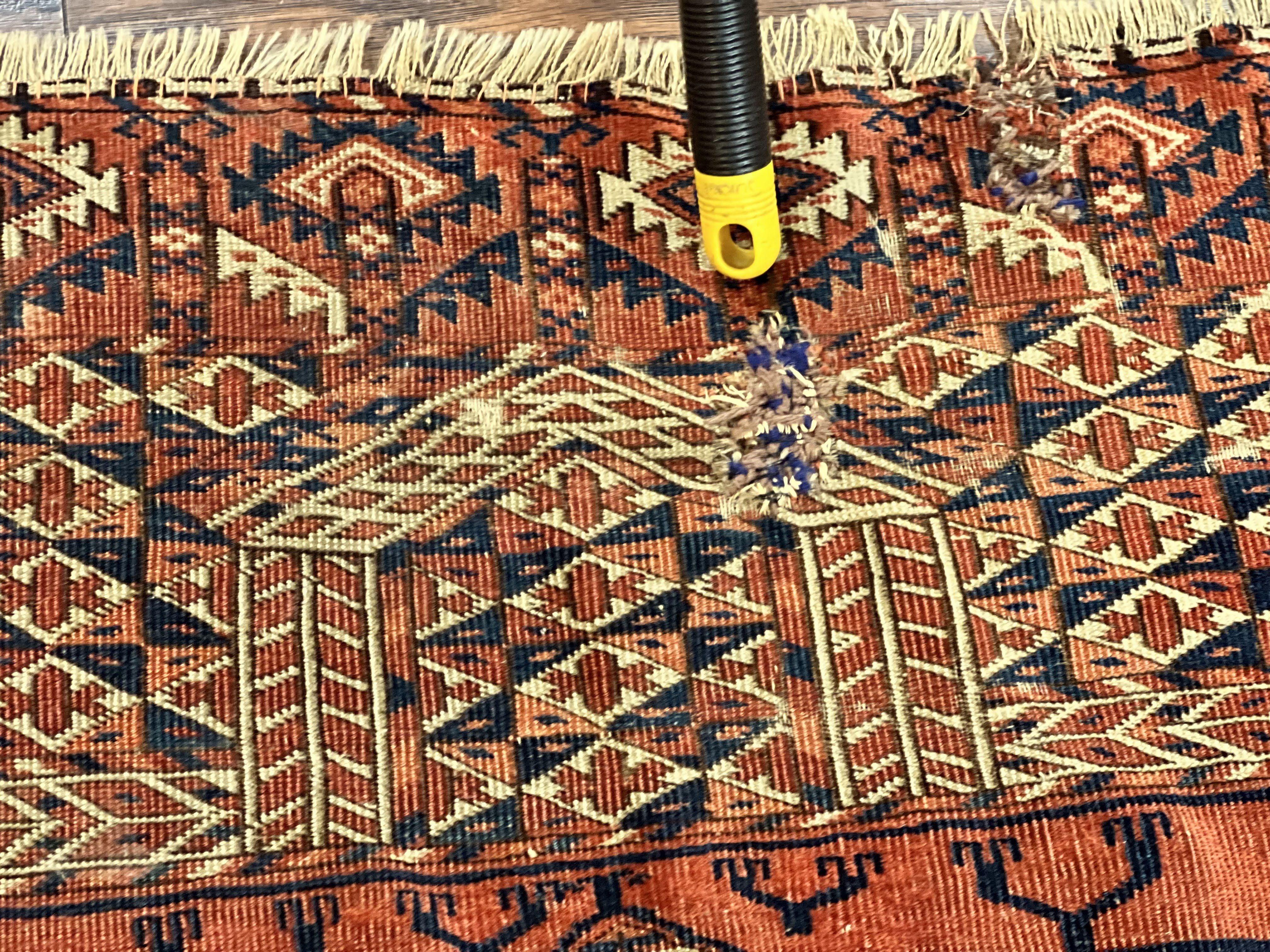 Antique Turkoman Rug 4x4, Hatchli Square Carpet, Wool Handmade Four Season Yamud Design Rug, Red Bohemian Tribal Rug, Engsi Tekkeh Rug - Jewel Rugs