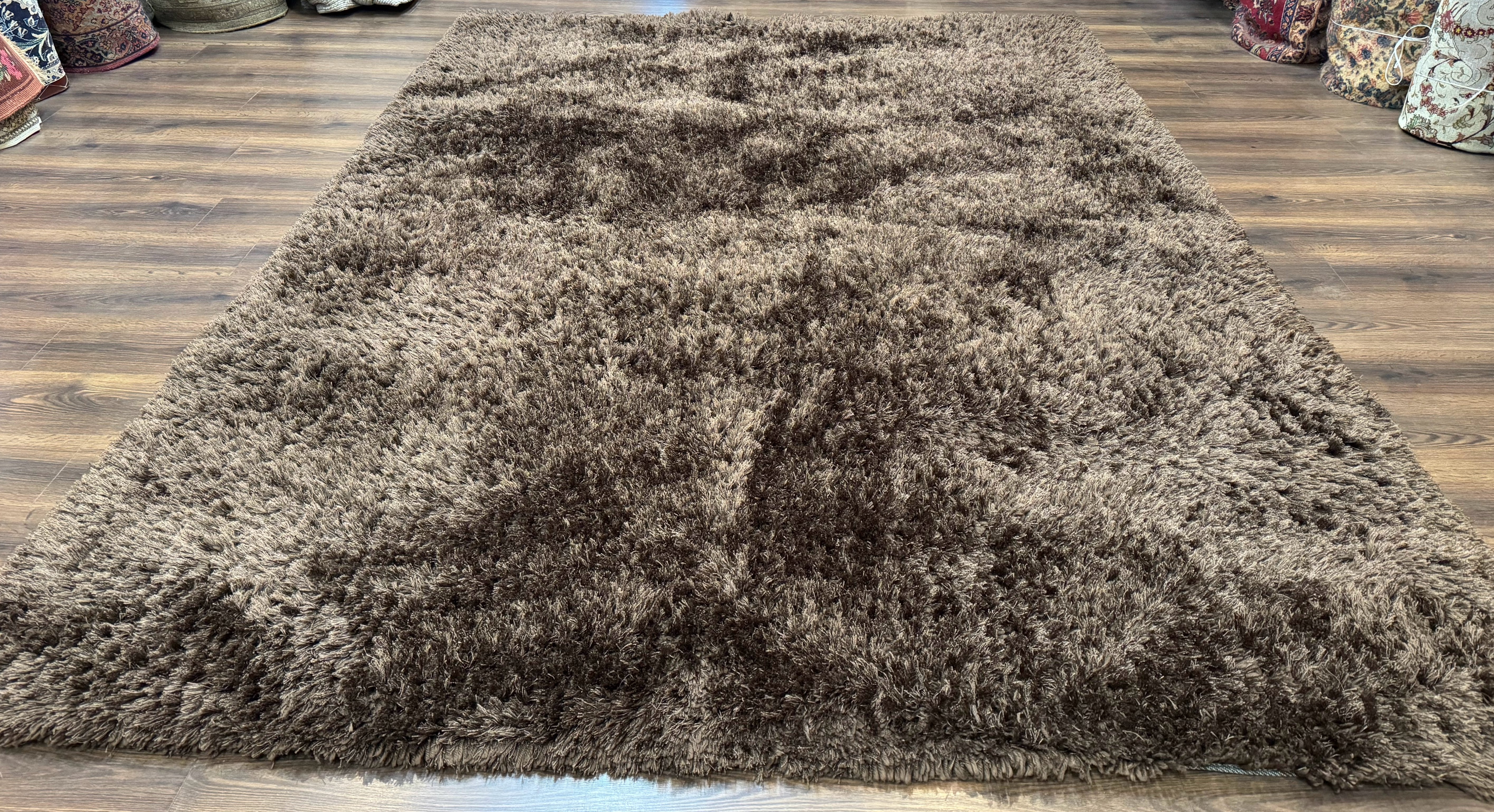 Brown Shag Rug 8x11, Modern Contemporary Area Rug - Jewel Rugs