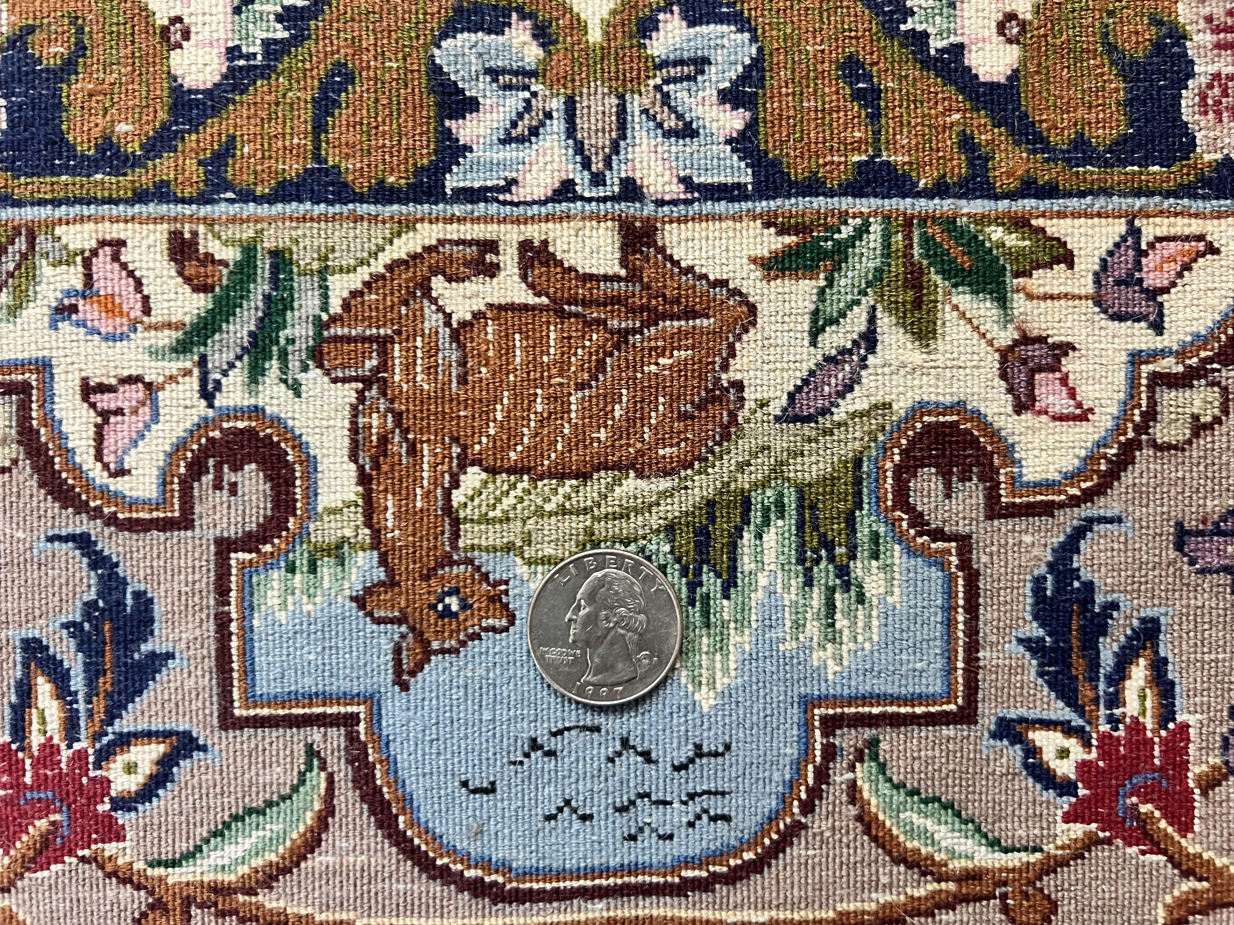 Marvelous Persian Isfahan Rug 3.7 x 5.6, Tree of Life and Animal Pictorials, Handmade Vintage Super Fine 600 KPSI, Kork Wool Silk Highlights, Rare - Jewel Rugs