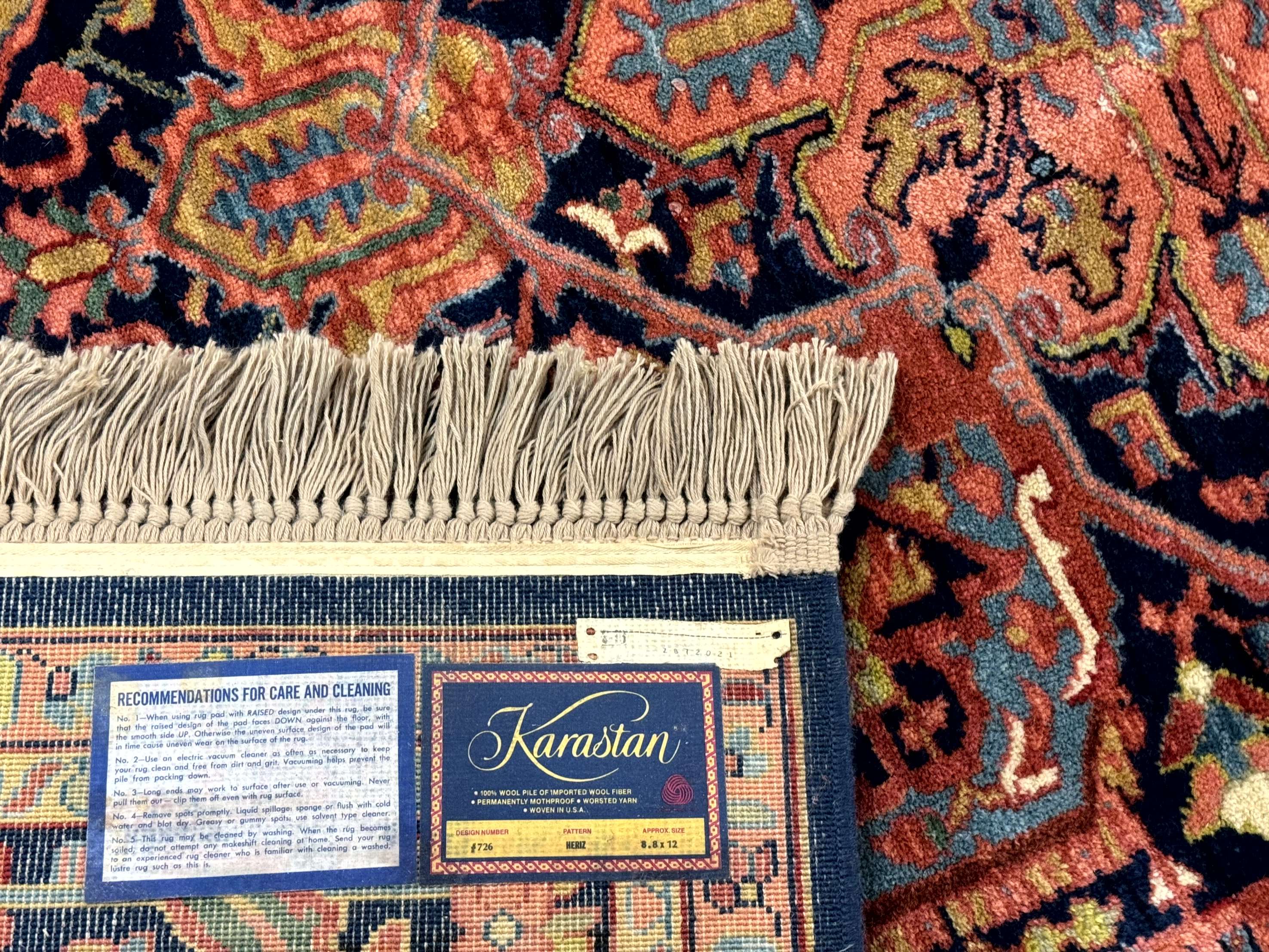 8.8 x 12 Karastan Heriz Rug #726, Vintage Wool Discontinued Carpet, Original 700 Series - Jewel Rugs