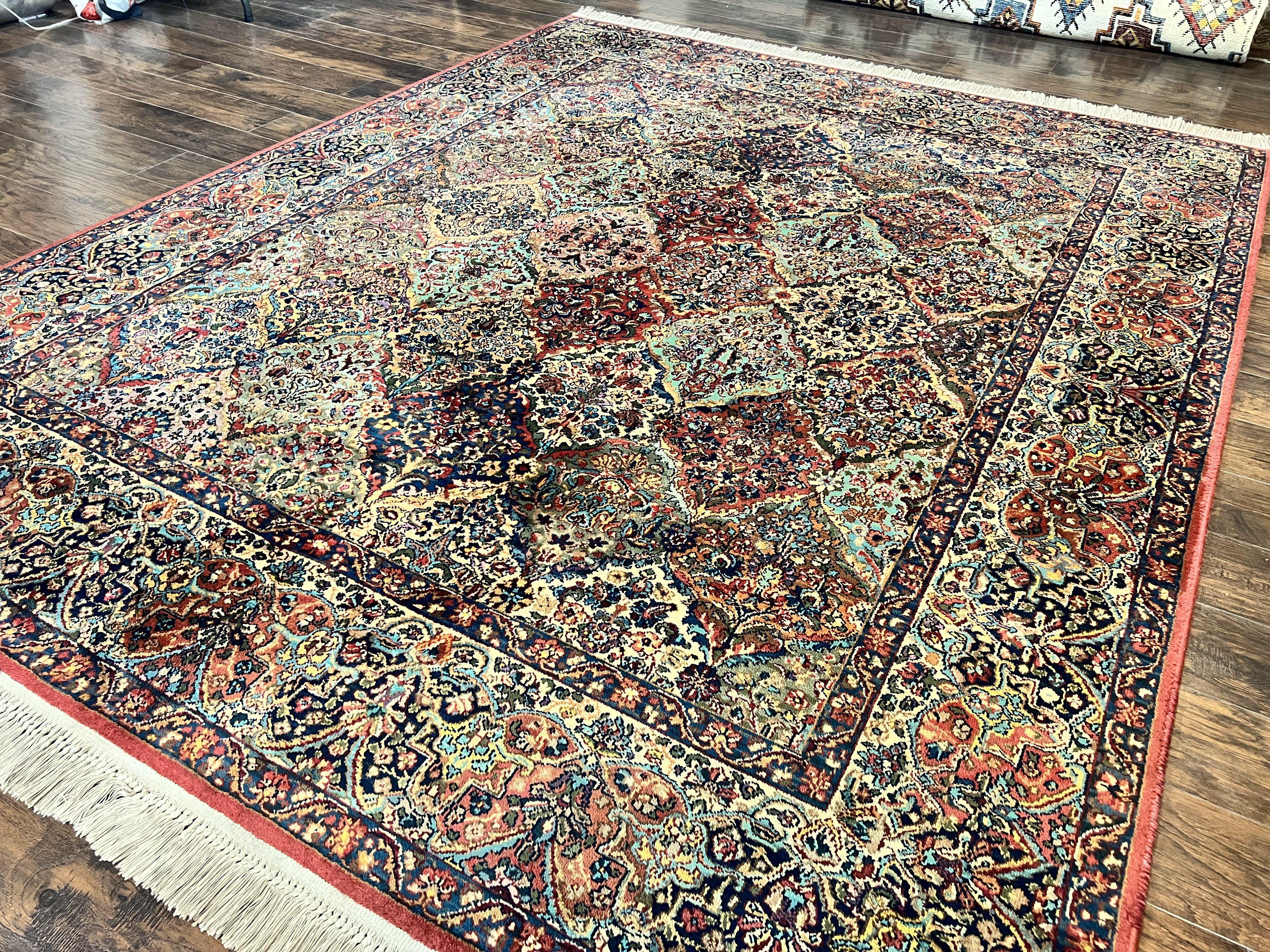 Karastan Multicolor Panel Kirman Rug #717, Wool Karastan Rug 8.8 x