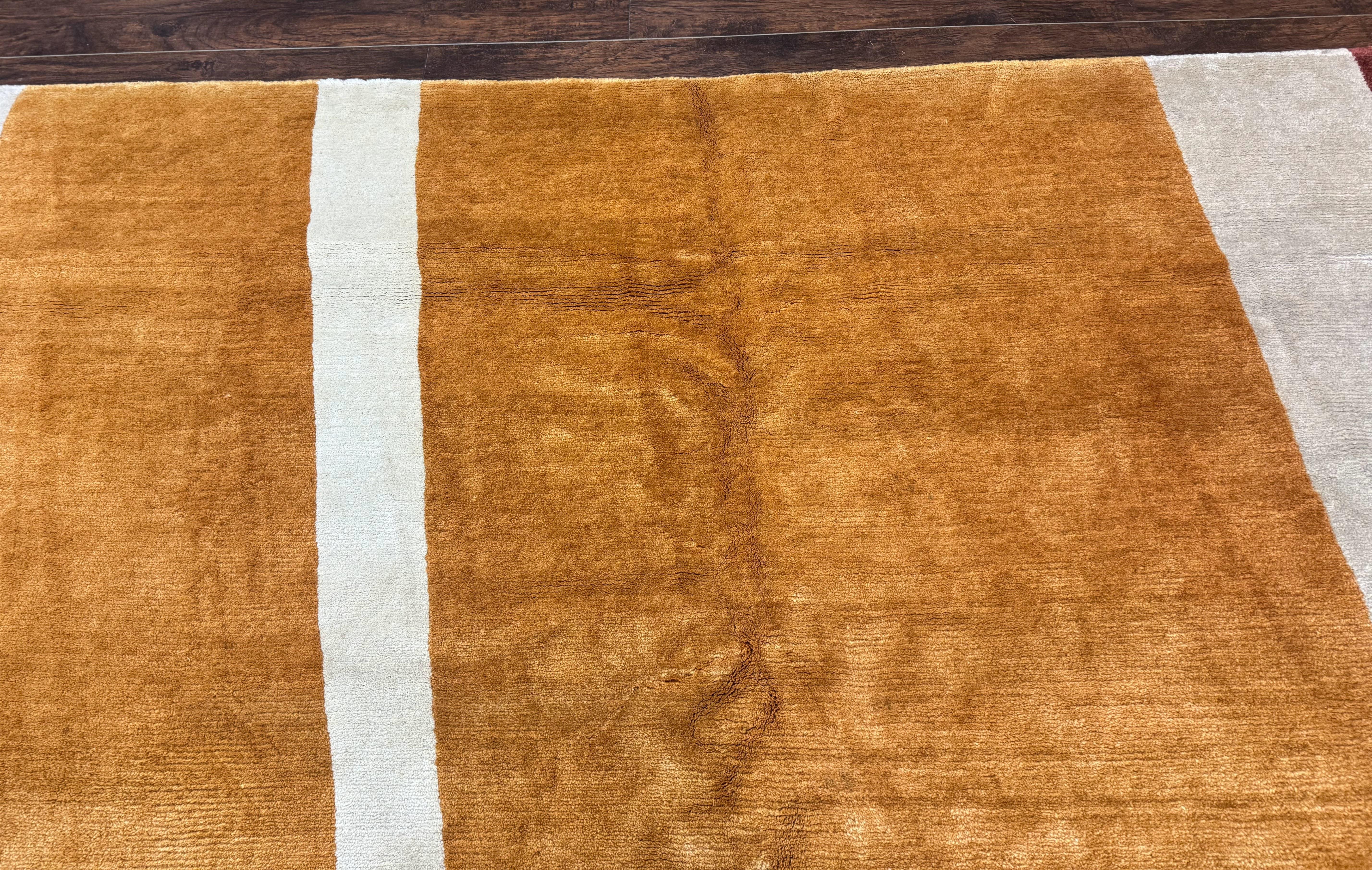 Modern Tibetan Rug 9x10, Wool Handmade Tibetan Area Rug, Abstract Multicolor - Jewel Rugs