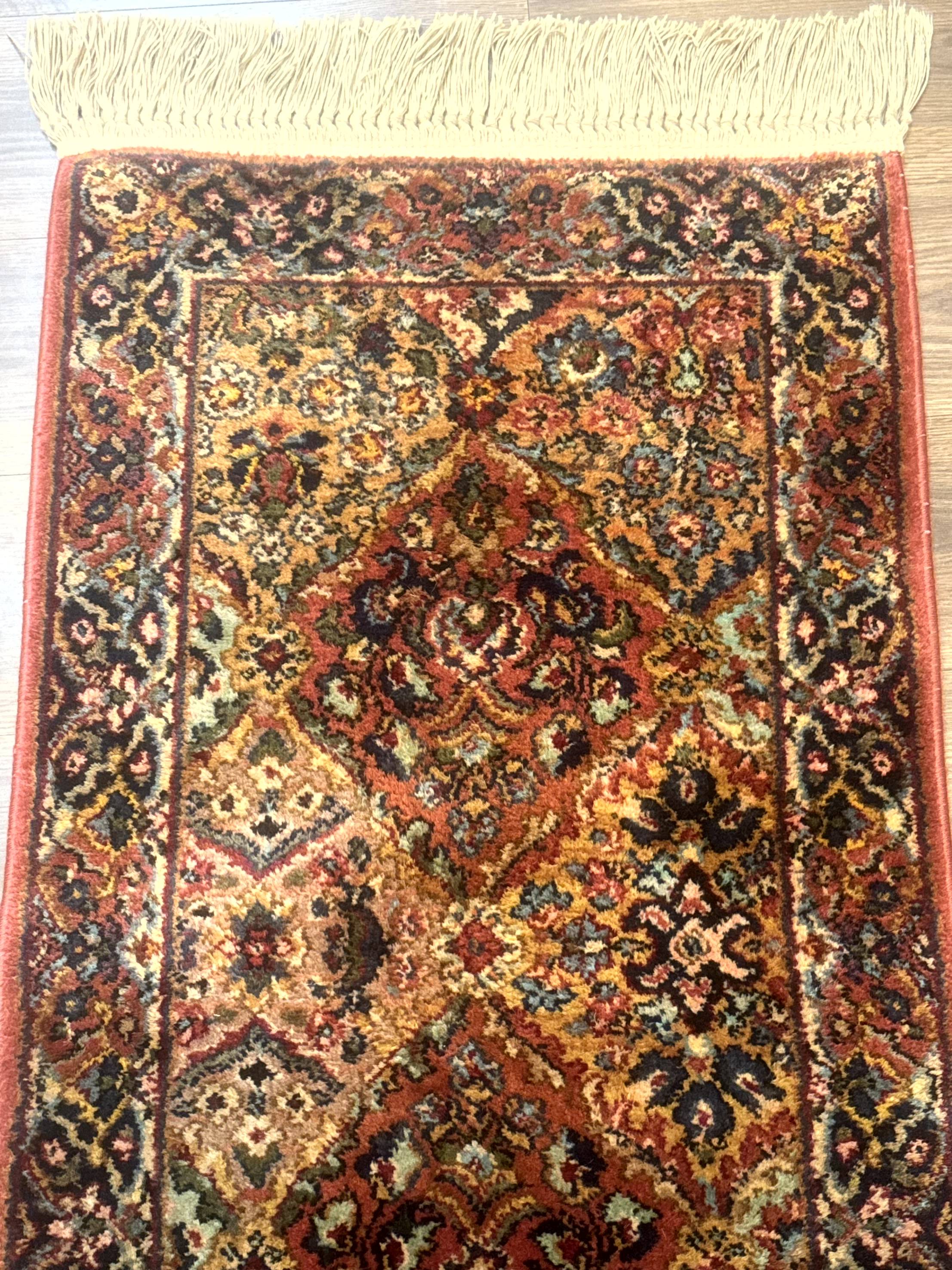 Karastan Rug 2x4 Multicolor Panel Kirman #717, Original 700 Series, Wool Pile Vintage Discontinued - Jewel Rugs
