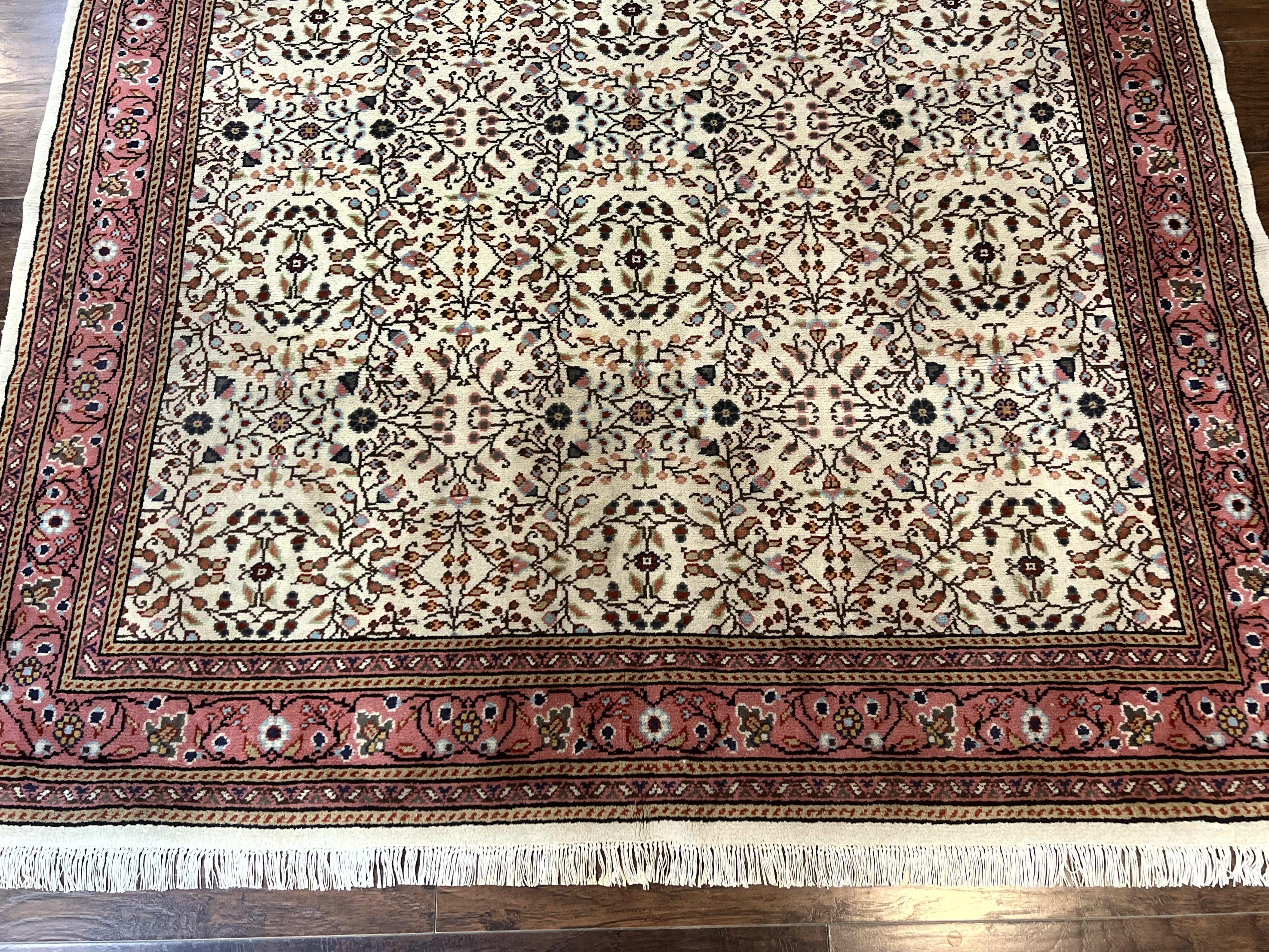 Turkish Rug 6x8, Kayseri Carpet, Handmade Vintage Wool Rug, Cream Multicolor, Allover Pattern - Jewel Rugs