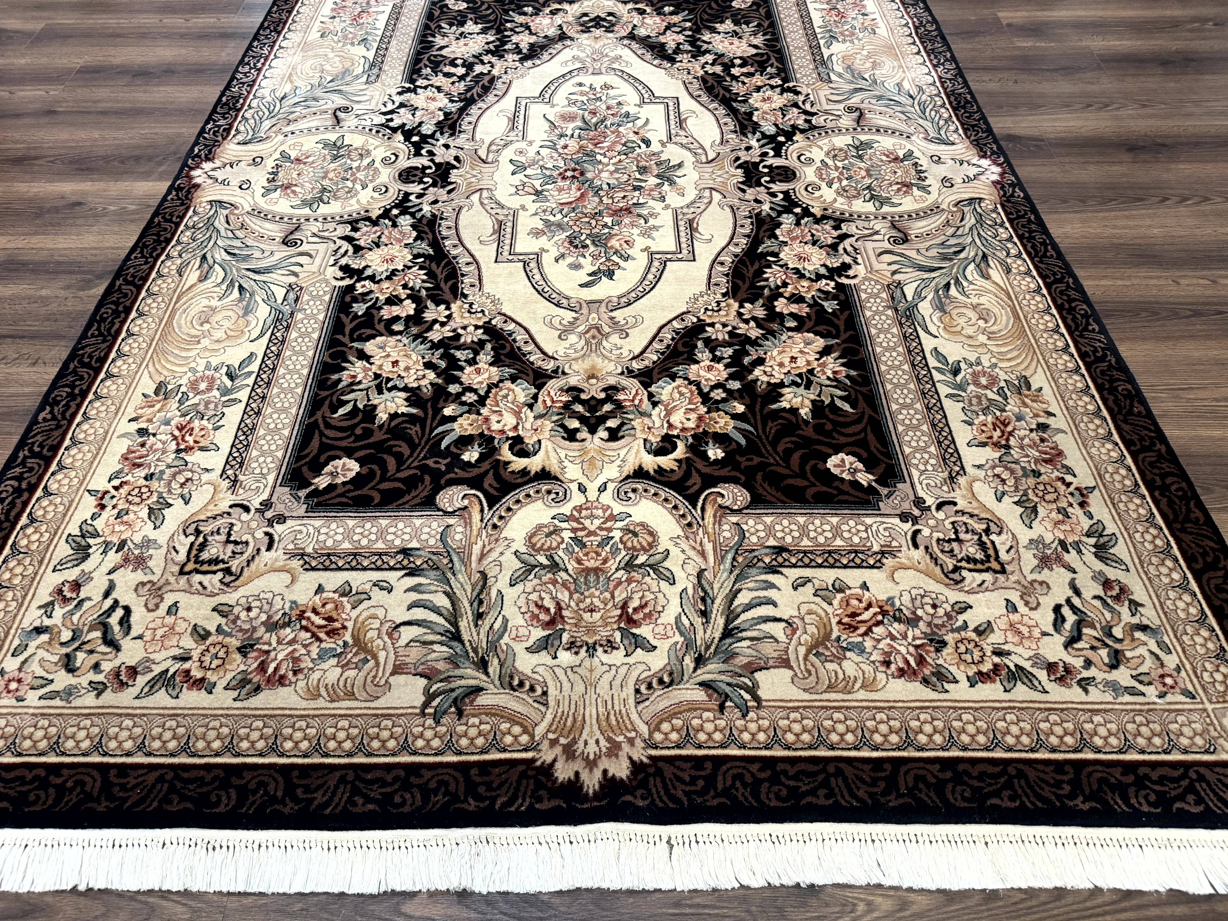 Aubusson Rug 6x9, European Design, Fine 170 KPSI, Elegant Carpet - Jewel Rugs