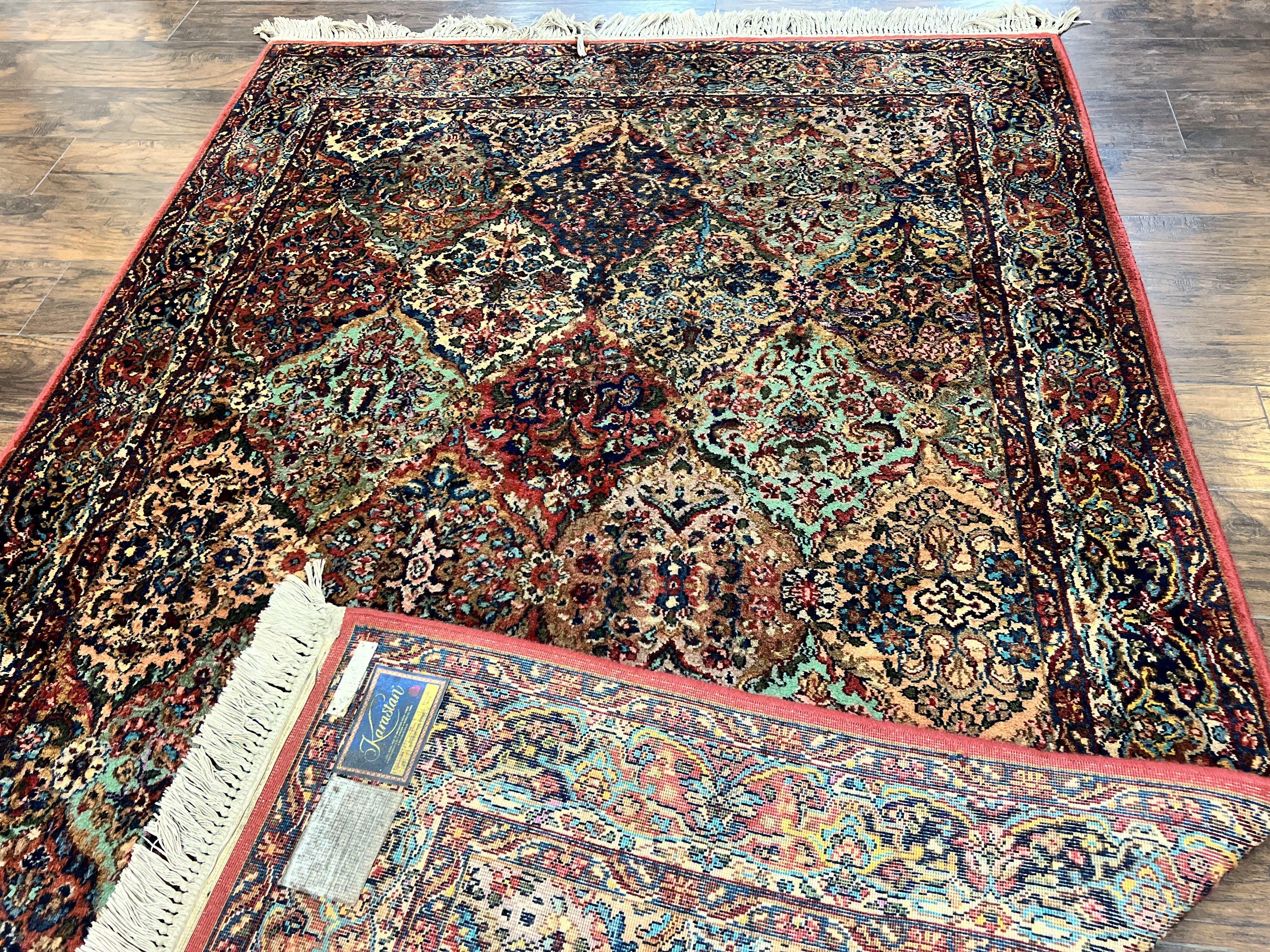 Karastan Multicolor Panel Kirman Rug #717, Wool Karastan Rug 5.9 x 9, Vintage Multipanel Kirman, Original Karastan Collection 700 Series - Jewel Rugs