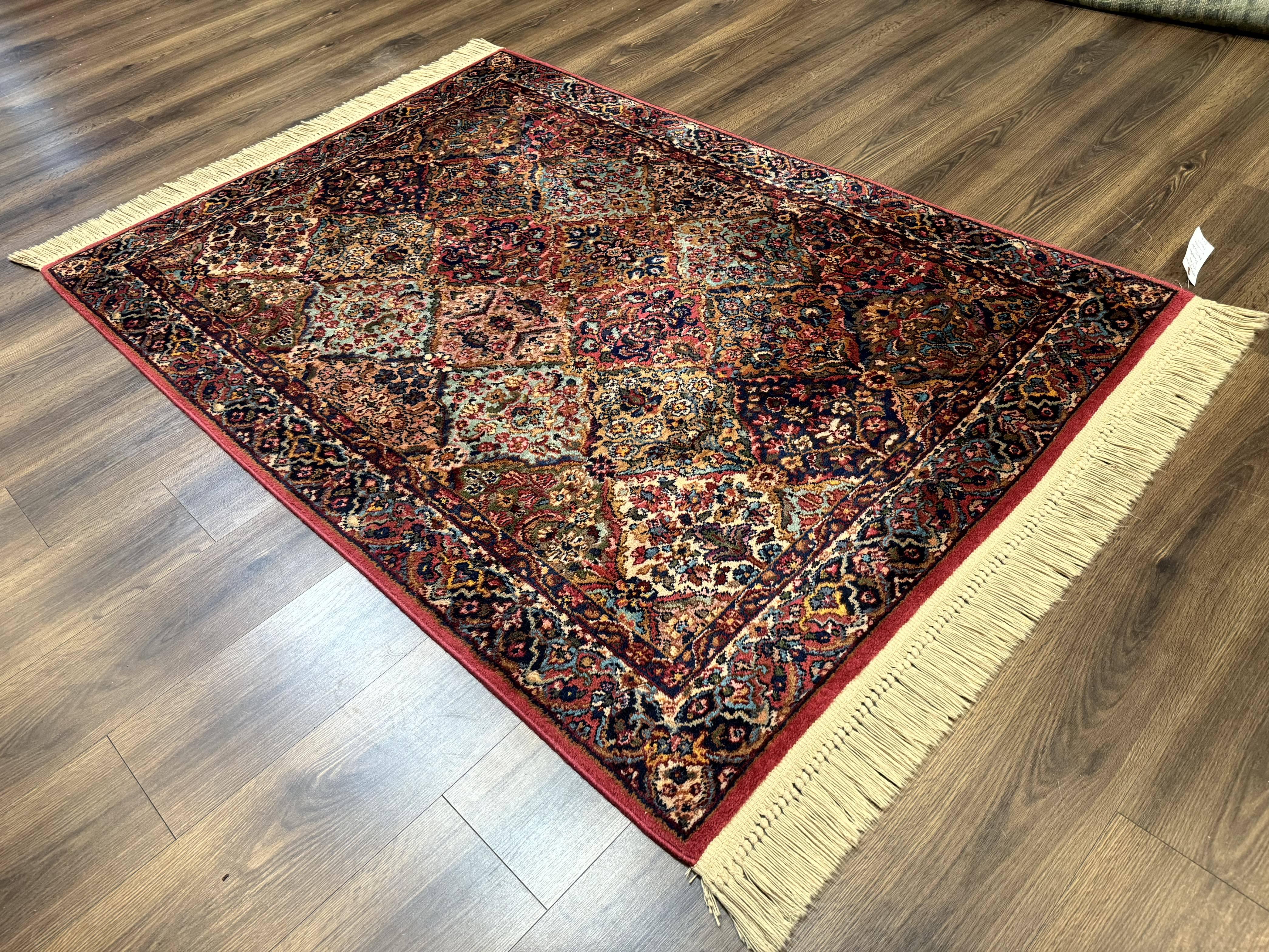 Karastan Rug 4x6 Multicolor Panel Kirman Rug #717, Wool Karastan Carpet, Original Collection 700 Series, Vintage, Rare Size - Jewel Rugs