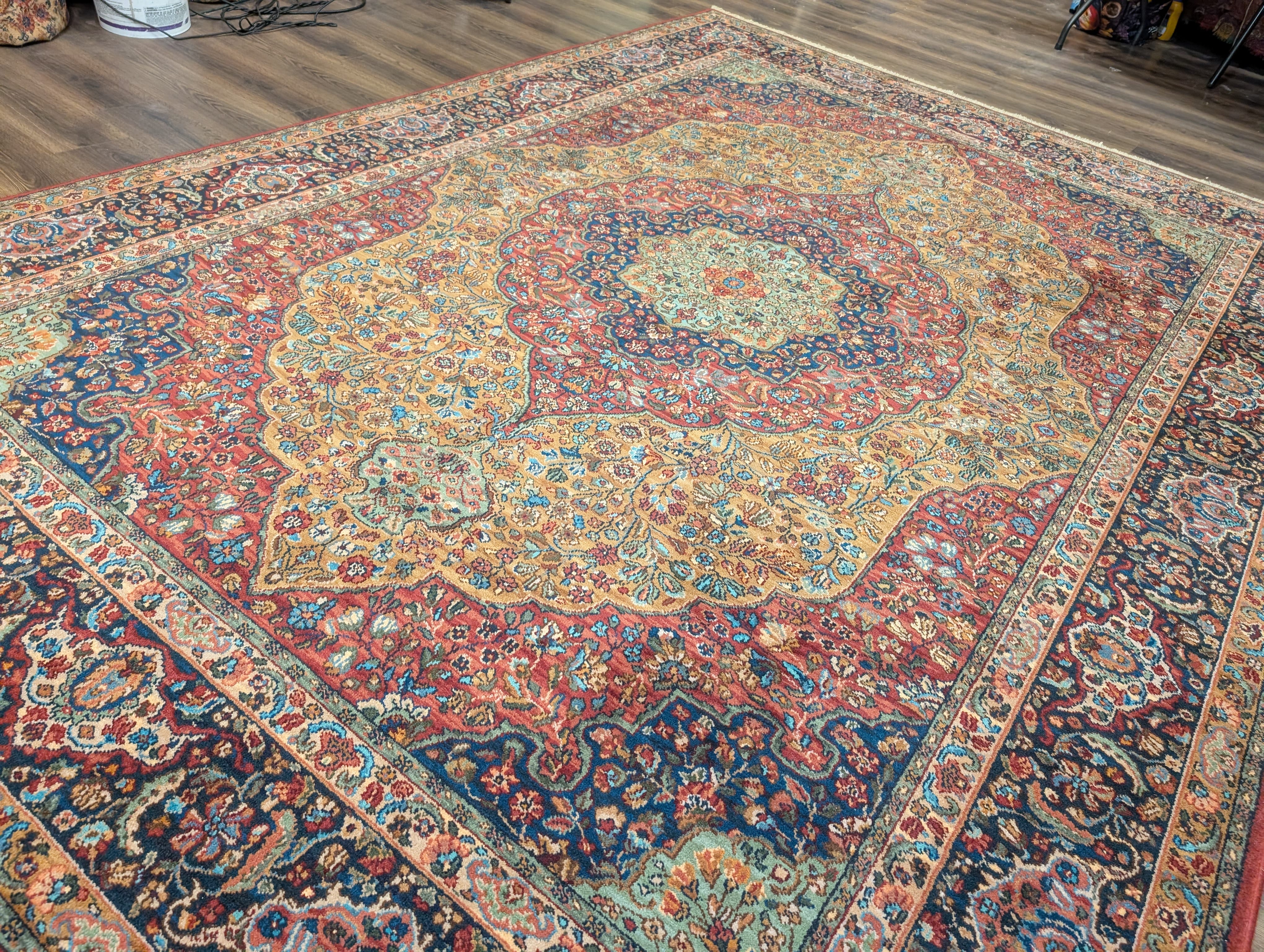 Karastan Rug 8.8 x 12 Medallion Kirman #700/718, Original 700 Series, Discontinued Vintage Wool Carpet - Jewel Rugs
