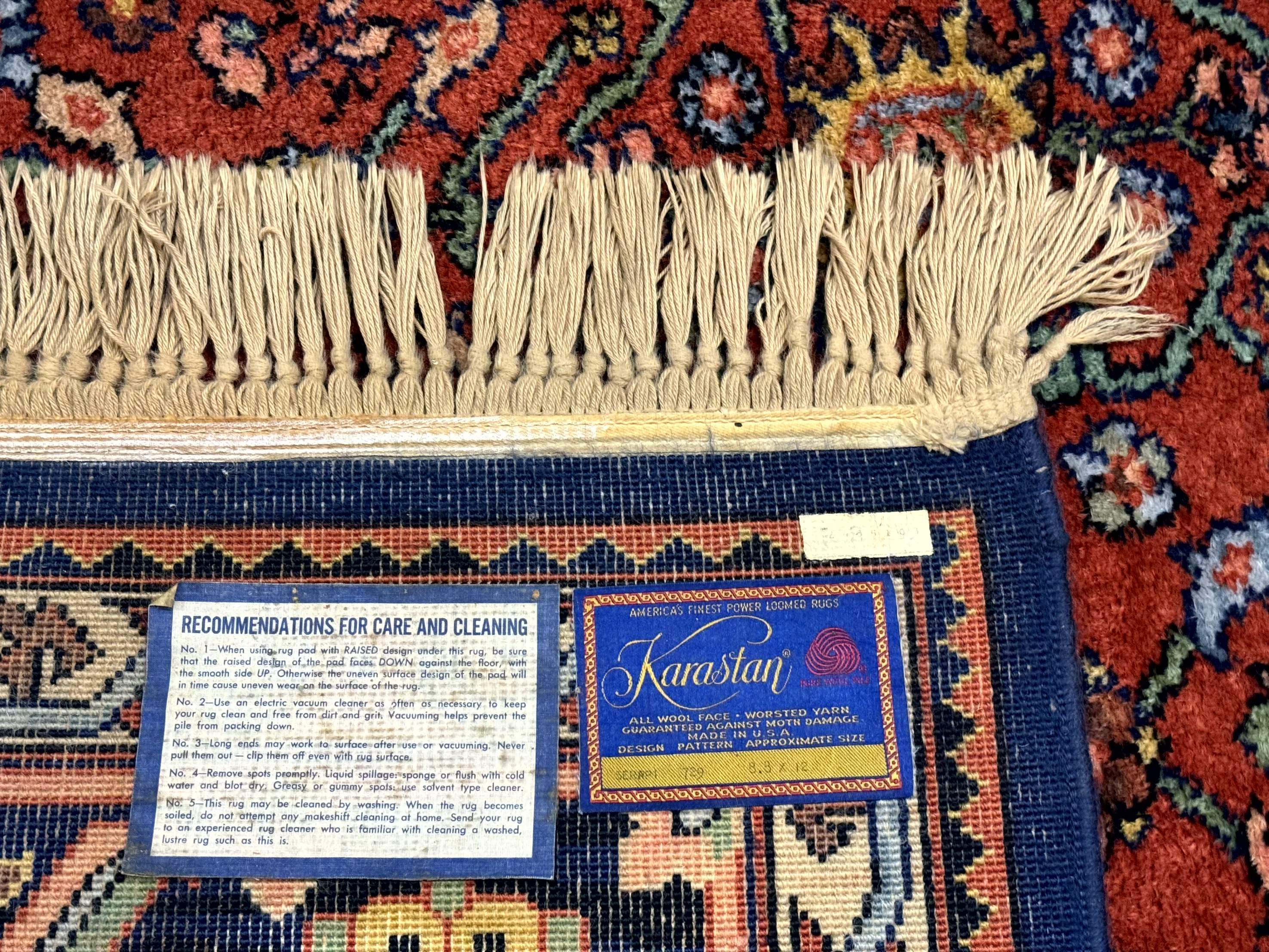 Vintage Karastan Rug, 8.8 x 12 Karastan Serapi Pattern #729, Original Karastan Collection, Wool Karastan Carpet, 700 Series, Discontinued - Jewel Rugs