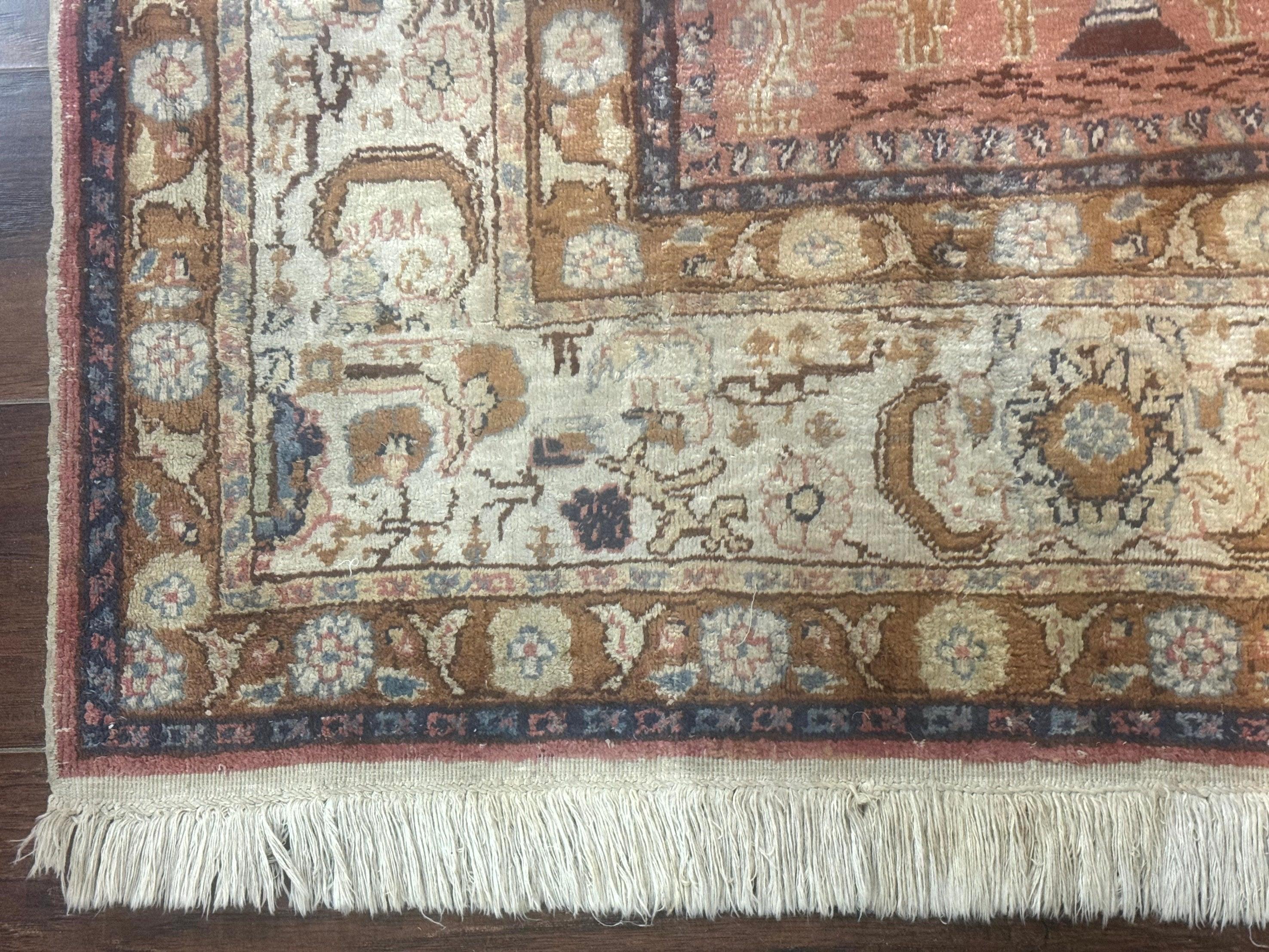 Silk Indian Kayseri Rug 4x6, Haji Jalili Design, Vintage Rug - Jewel Rugs