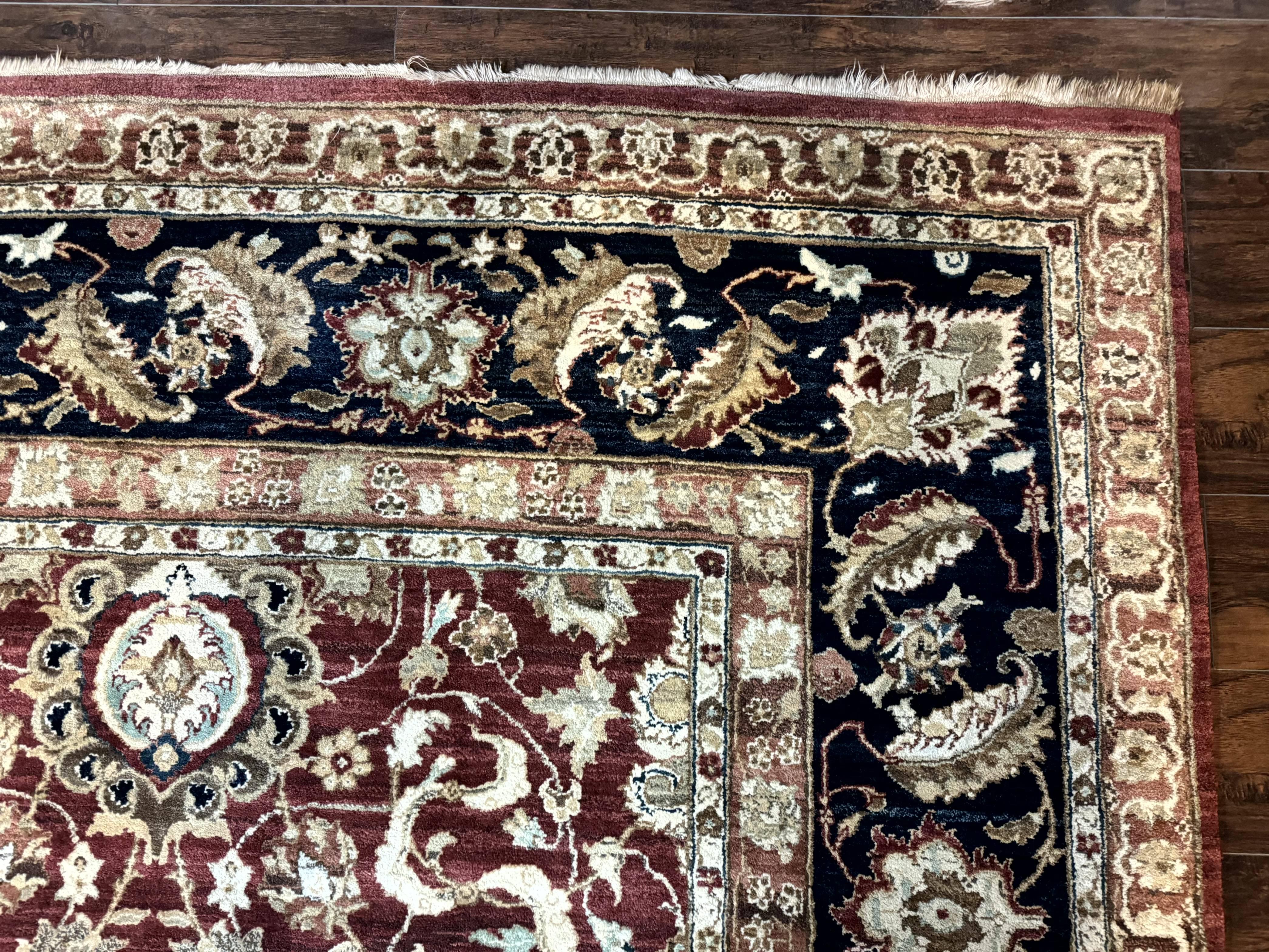 Palace Sized Indian Agra Rug 12x17, Wool Handmade Floral Allover Carpet - Jewel Rugs