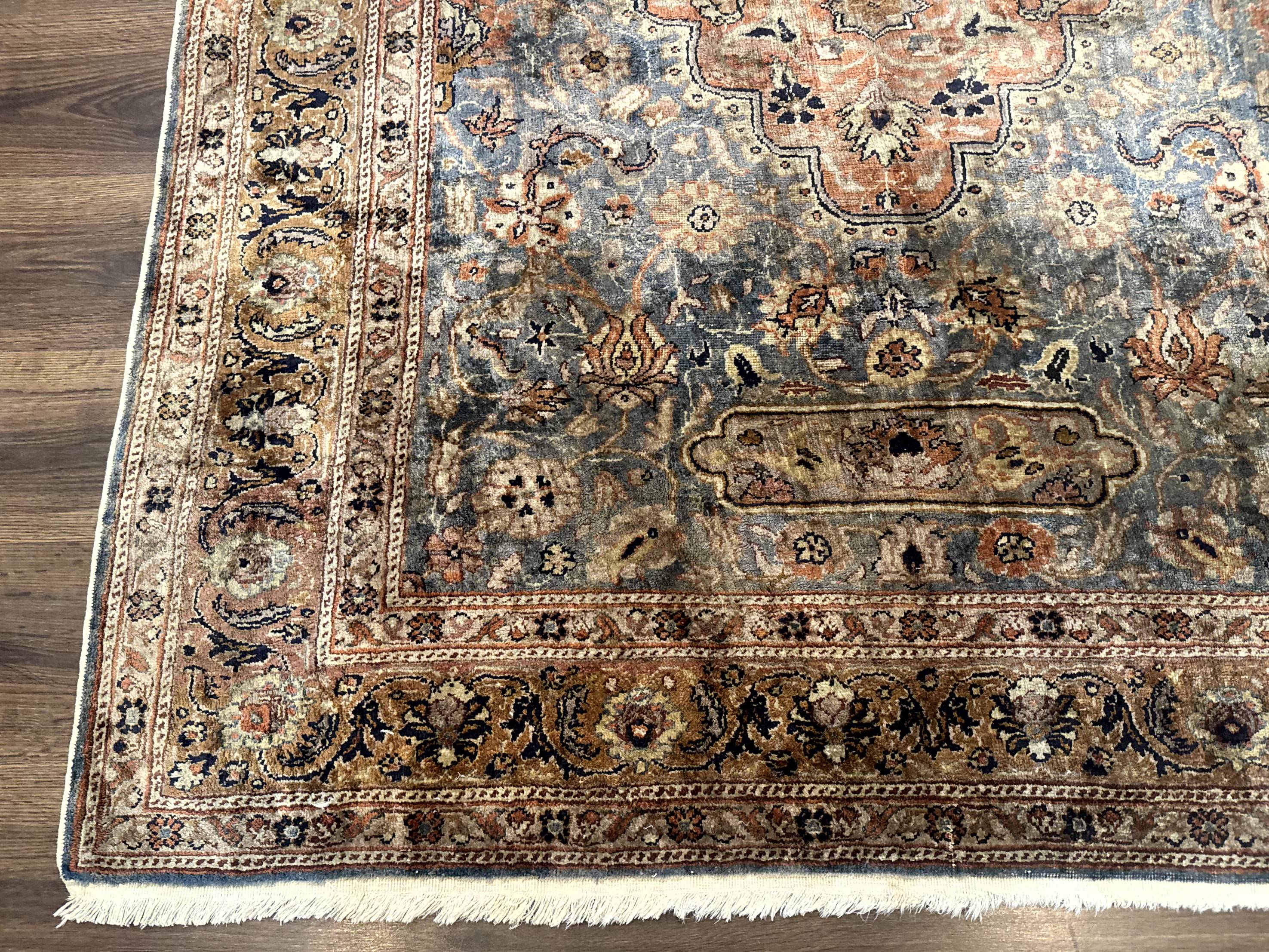 Silk Turkish Kayseri Rug 5x7, Light Blue - Jewel Rugs