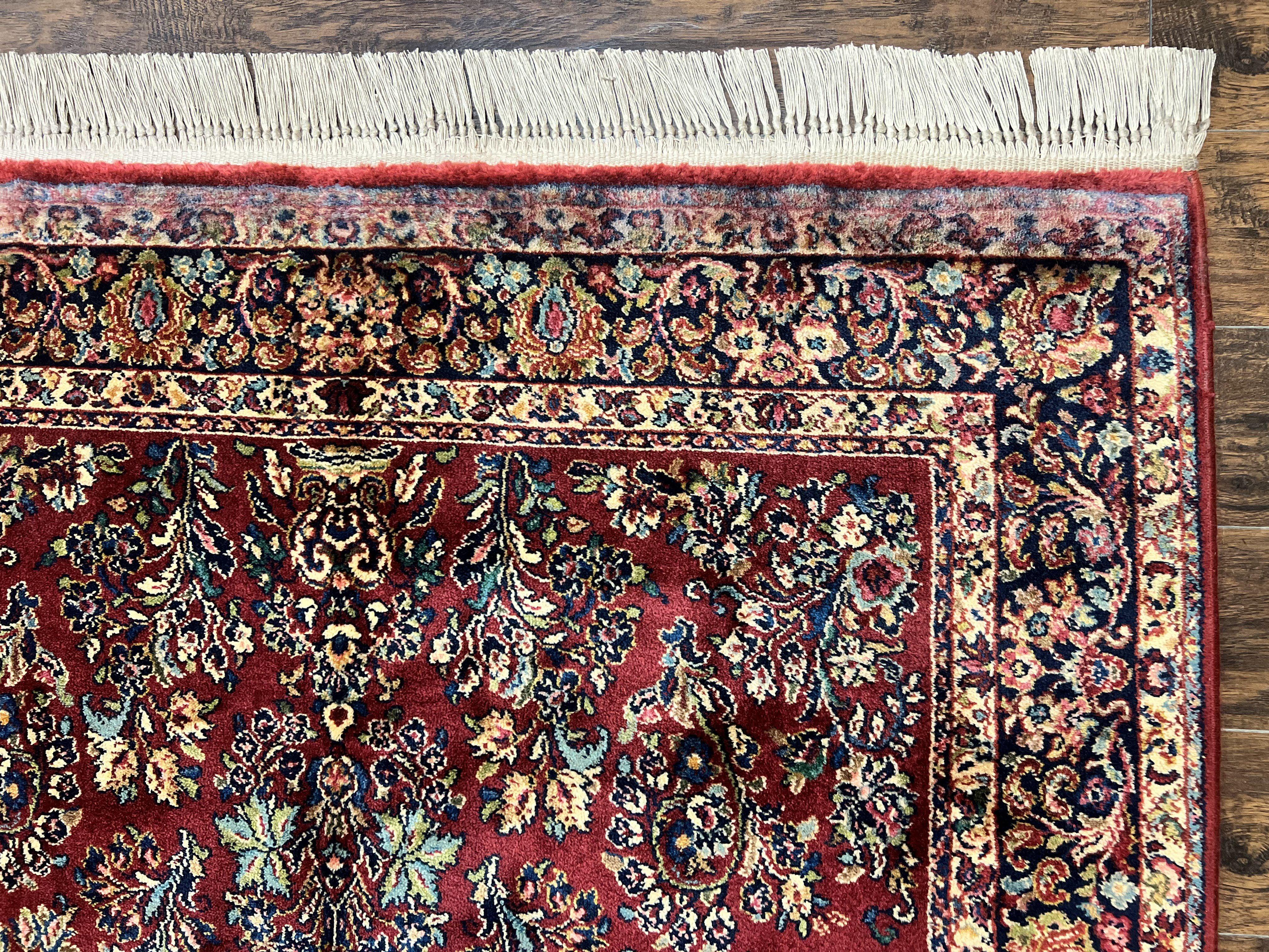 Karastan Rug 5.9 x 9 Red Sarouk #785, Wool Karastan Carpet, Original 700 Series, Vintage Karastan Oriental Rug Discontinued - Jewel Rugs