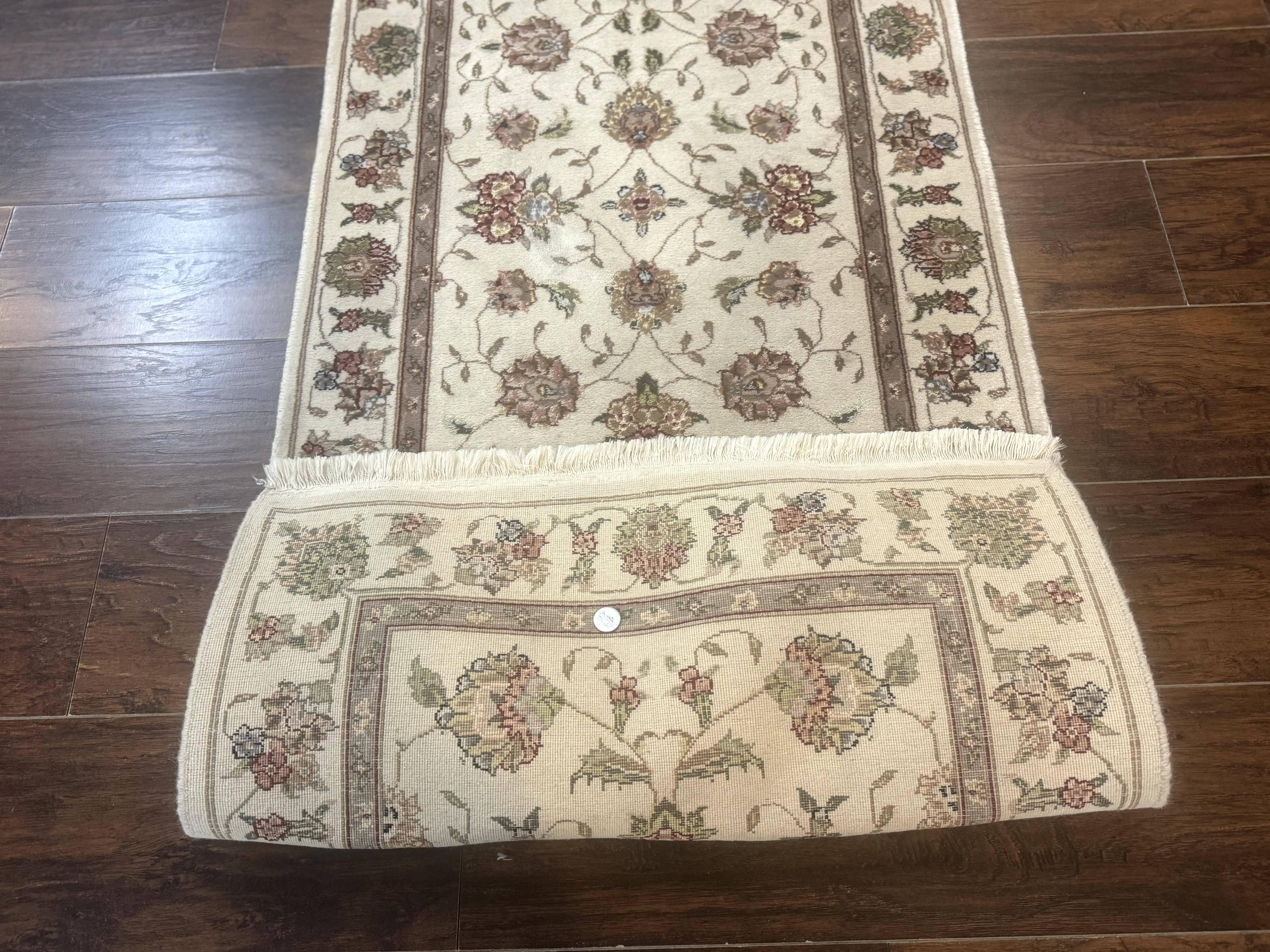 Pak Persian Runner Rug 2.6 x 8ft, Oriental Carpet for Hallway or Kitchen, Handmade, Wool and Silk Highlights - Jewel Rugs