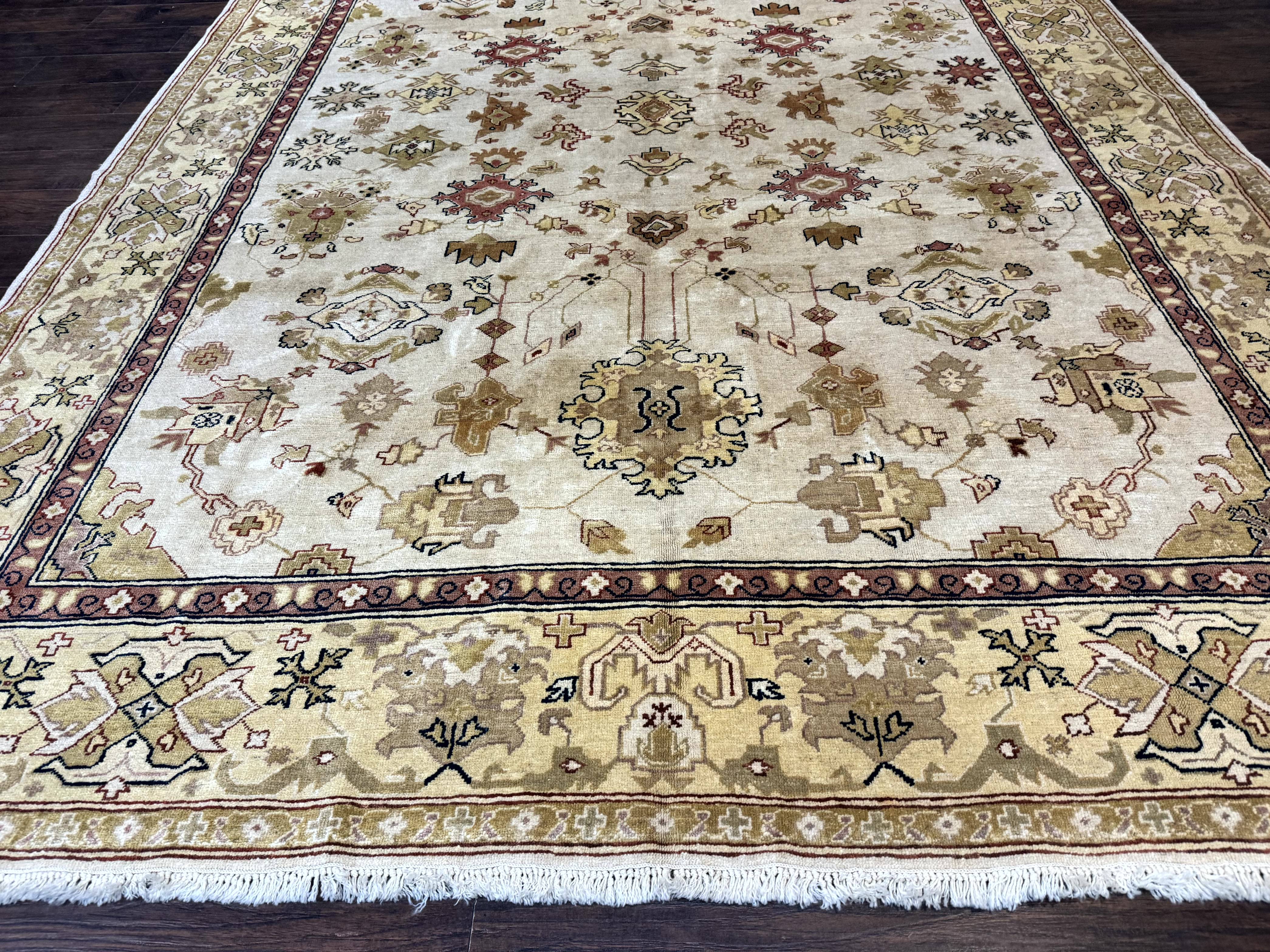 Turkish Oushak Rug 9x12, Oat Color, Wool Carpet - Jewel Rugs