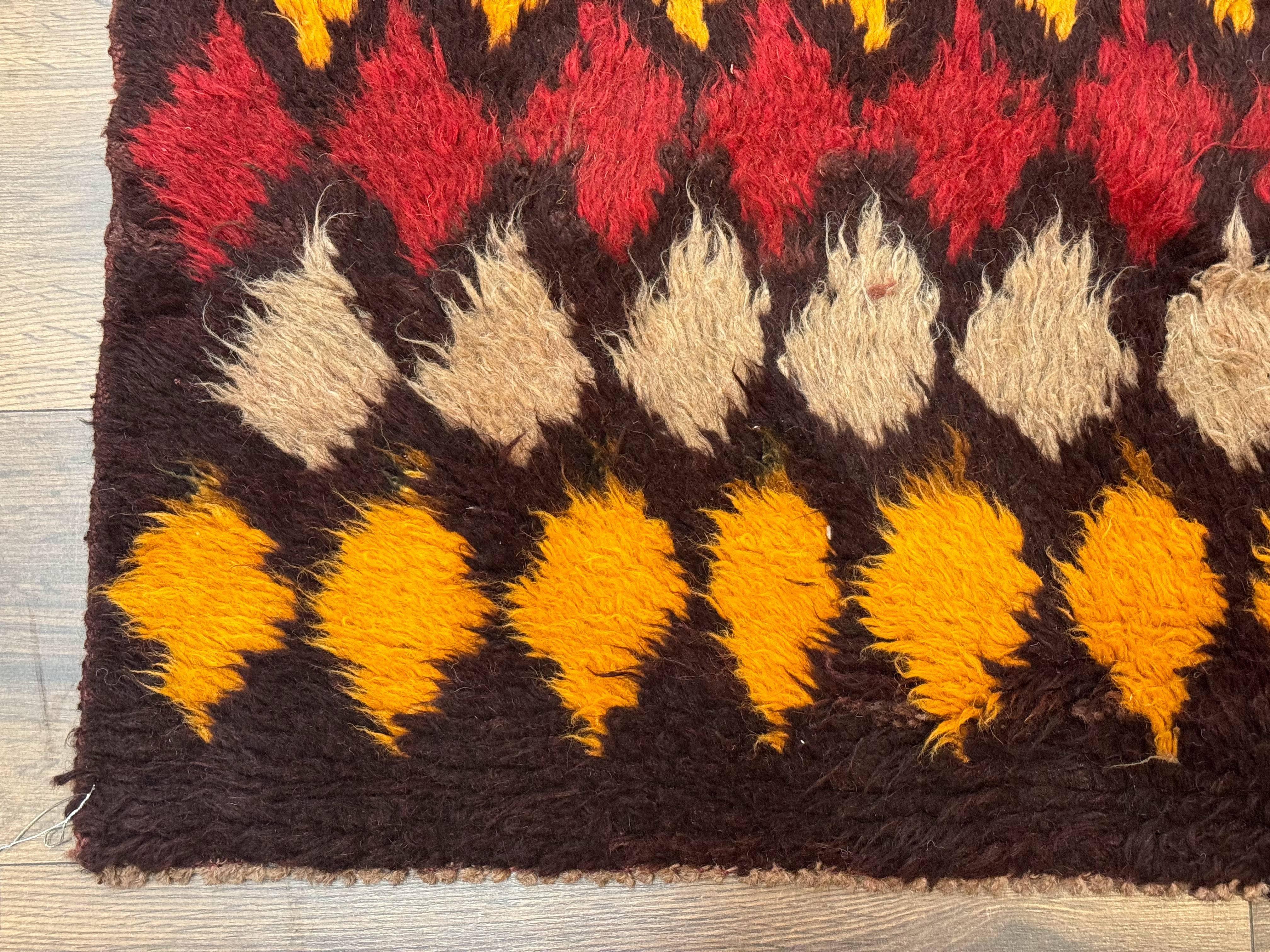 Shaggy Balouch Rug 3x4, Tribal Rug, Afghan Rug, Brown, Multicolor - Jewel Rugs