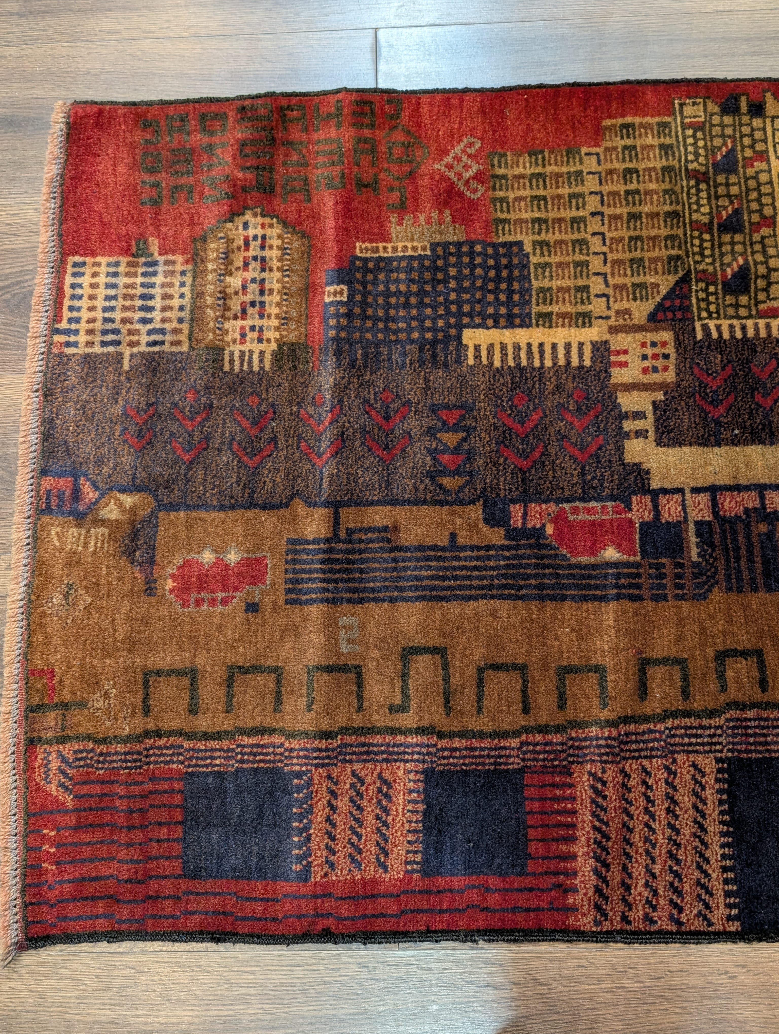 Afghan Rug 3x5, Pictorial Scene, Balouchi Carpet, Handmade, Wool, New - Jewel Rugs