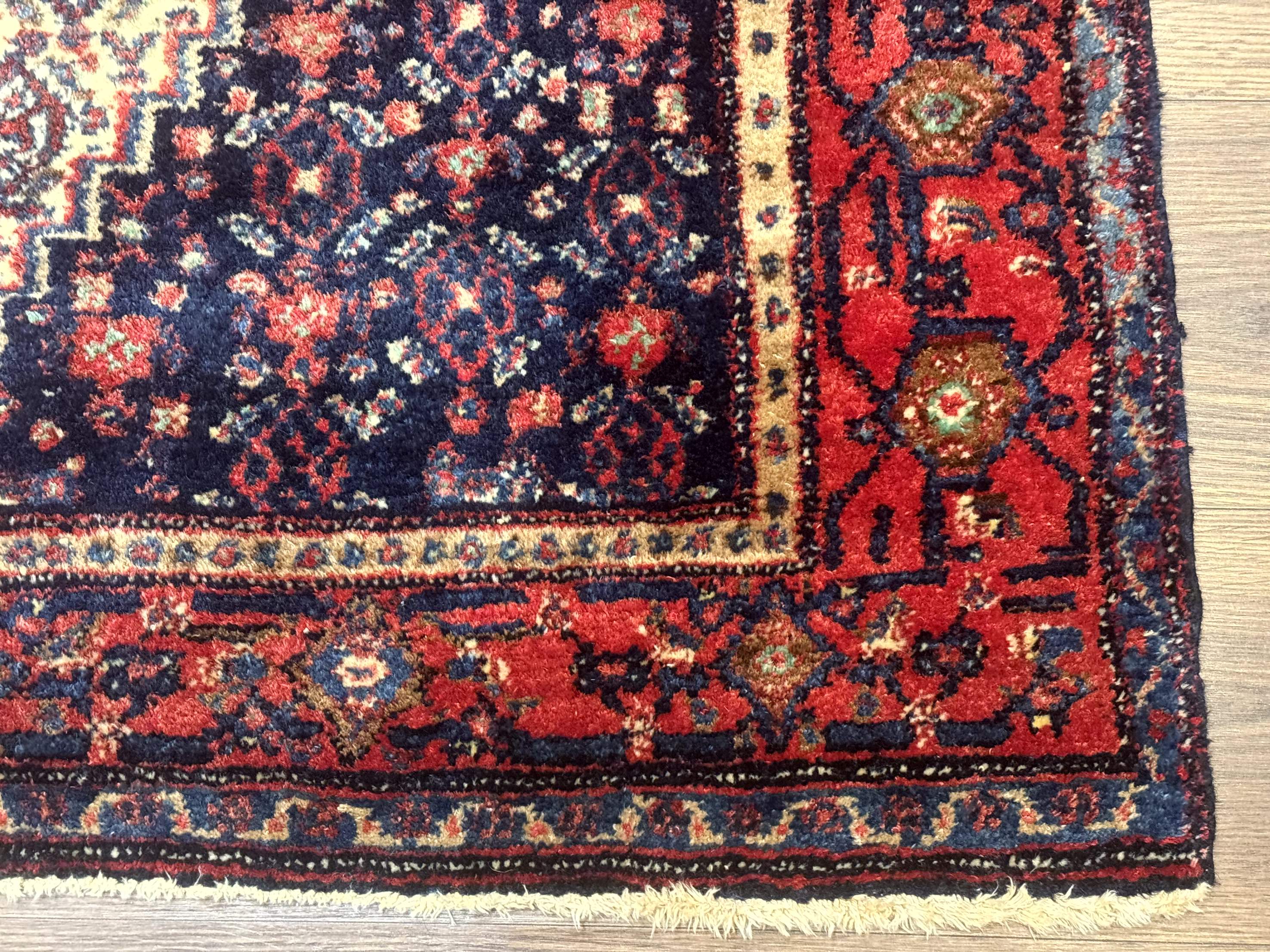 Antique Persian Kurdish Senneh Rug 4x5 Tribal Carpet Wool Geometric Medallion - Jewel Rugs