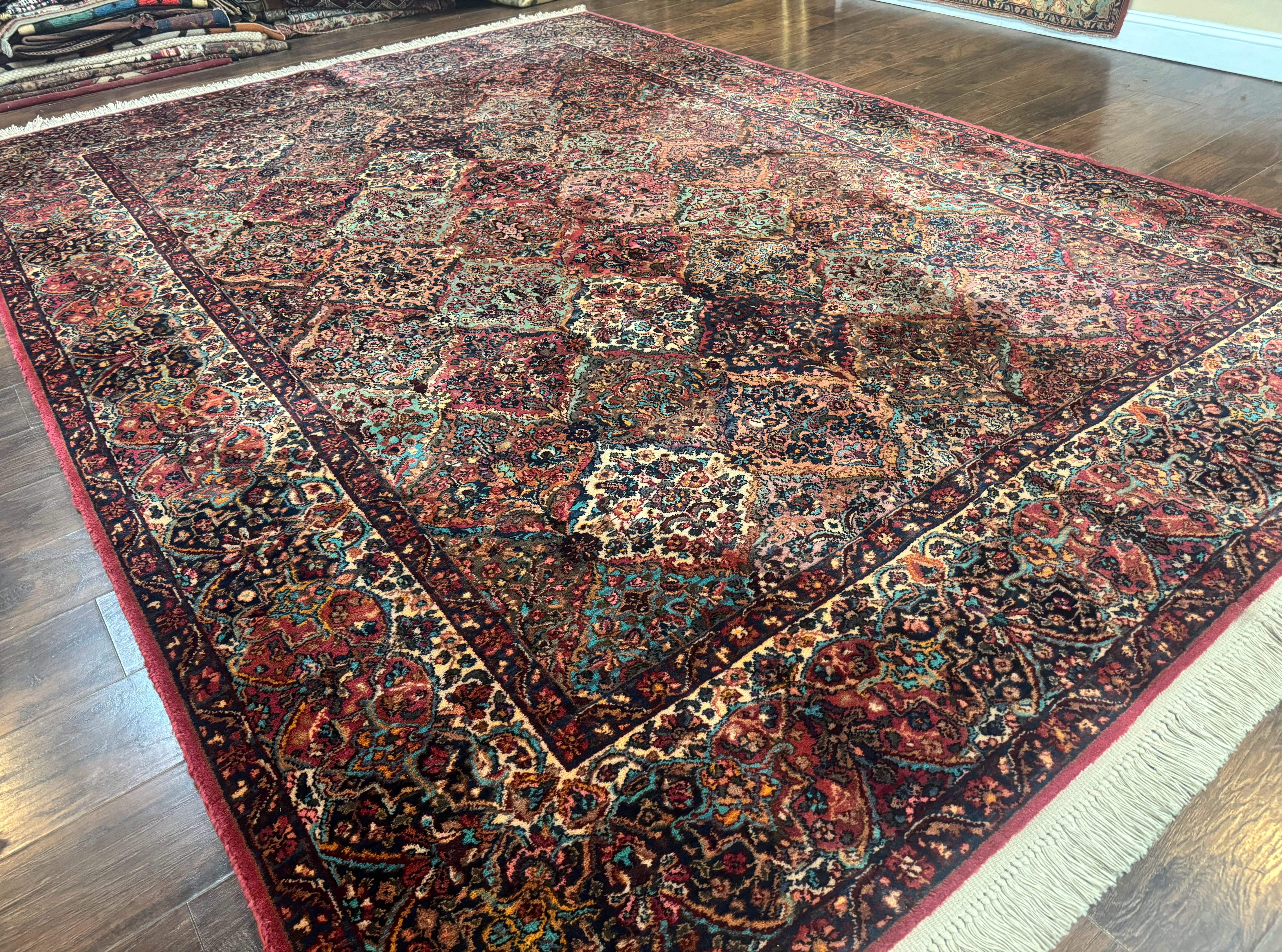 8.8 x 12 Karastan Multicolor Kirman Rug #717 - Vintage Wool Carpet - Jewel Rugs