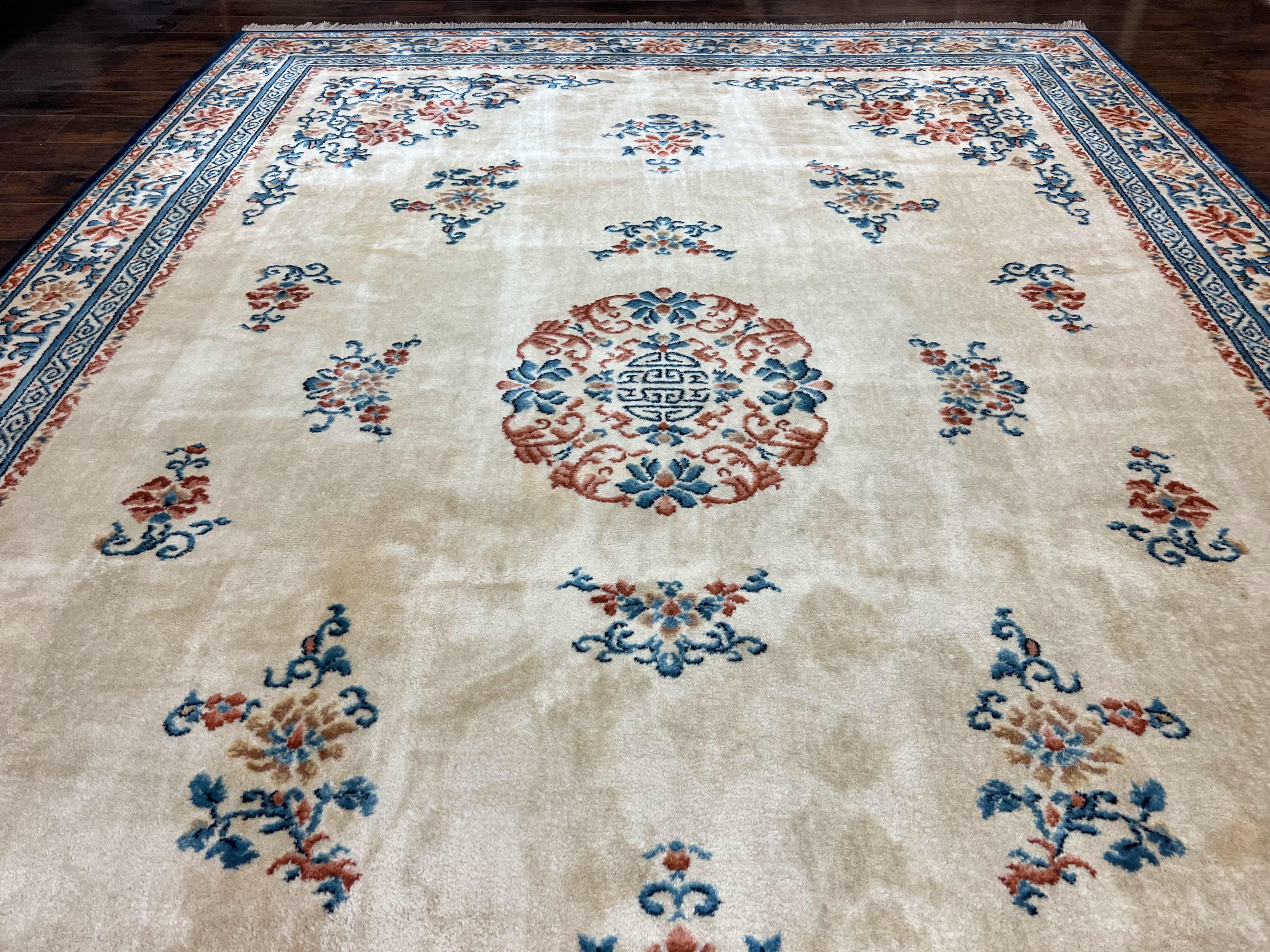 Karastan Rug 10x14 Chinese #718, Vintage Original 700 Series Wool Pile Karastan Carpet, Asian Oriental Rug, Rare - Jewel Rugs