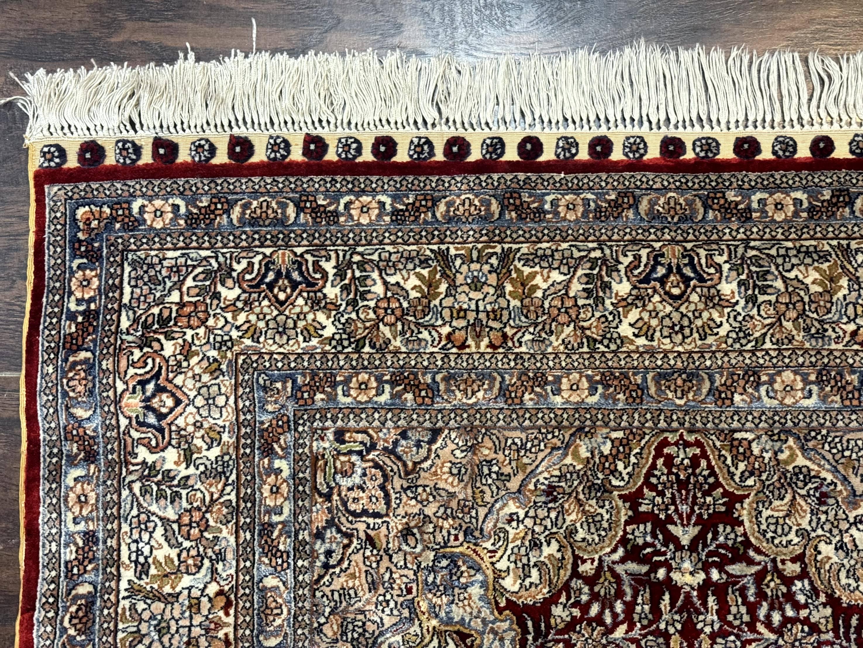 Sino Persian Silk Rug 3x5, Super Fine 440 KPSI, Floral Medallion, Handmade - Jewel Rugs