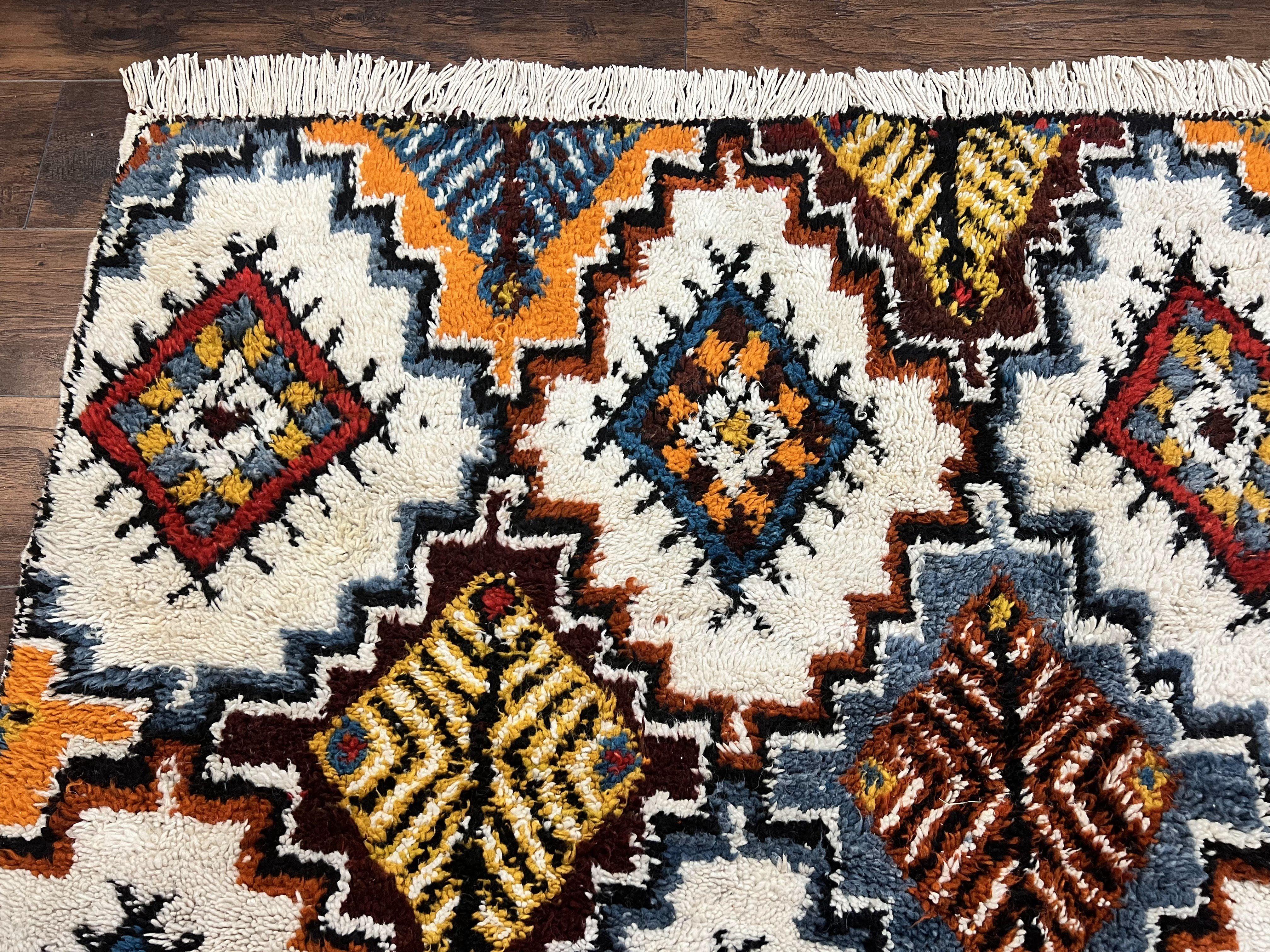 Moroccan Rug 5.9 x 7.6, Colorful Geometric Panel, Soft Wool, Handmade, Multicolor, Vintage Moroccan Carpet, Berber Rug, Rabat Rug - Jewel Rugs