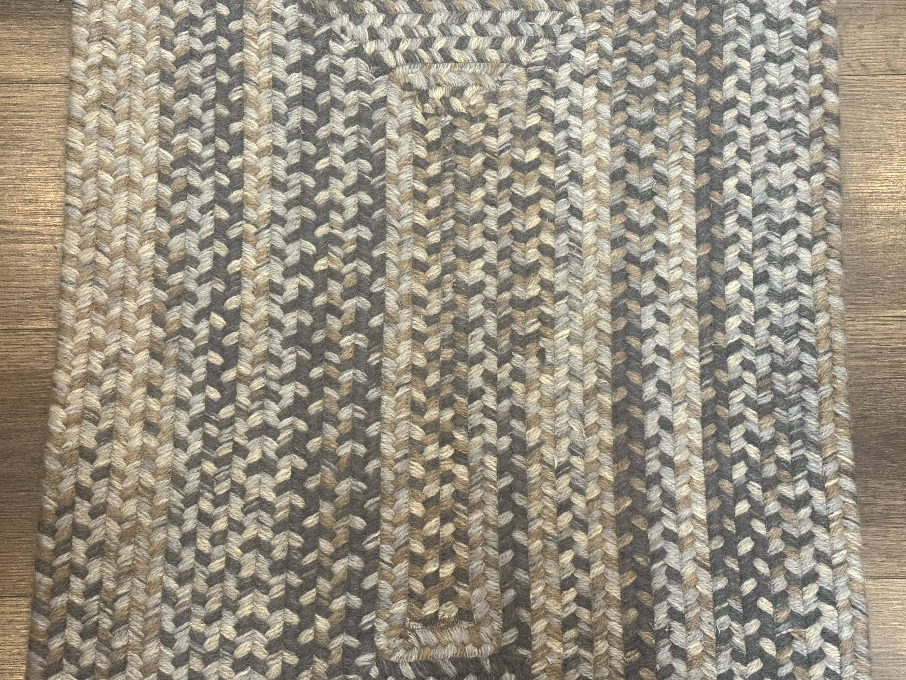 Small American Braided Rug 2x3 ft, Multicolor, Wool - Jewel Rugs