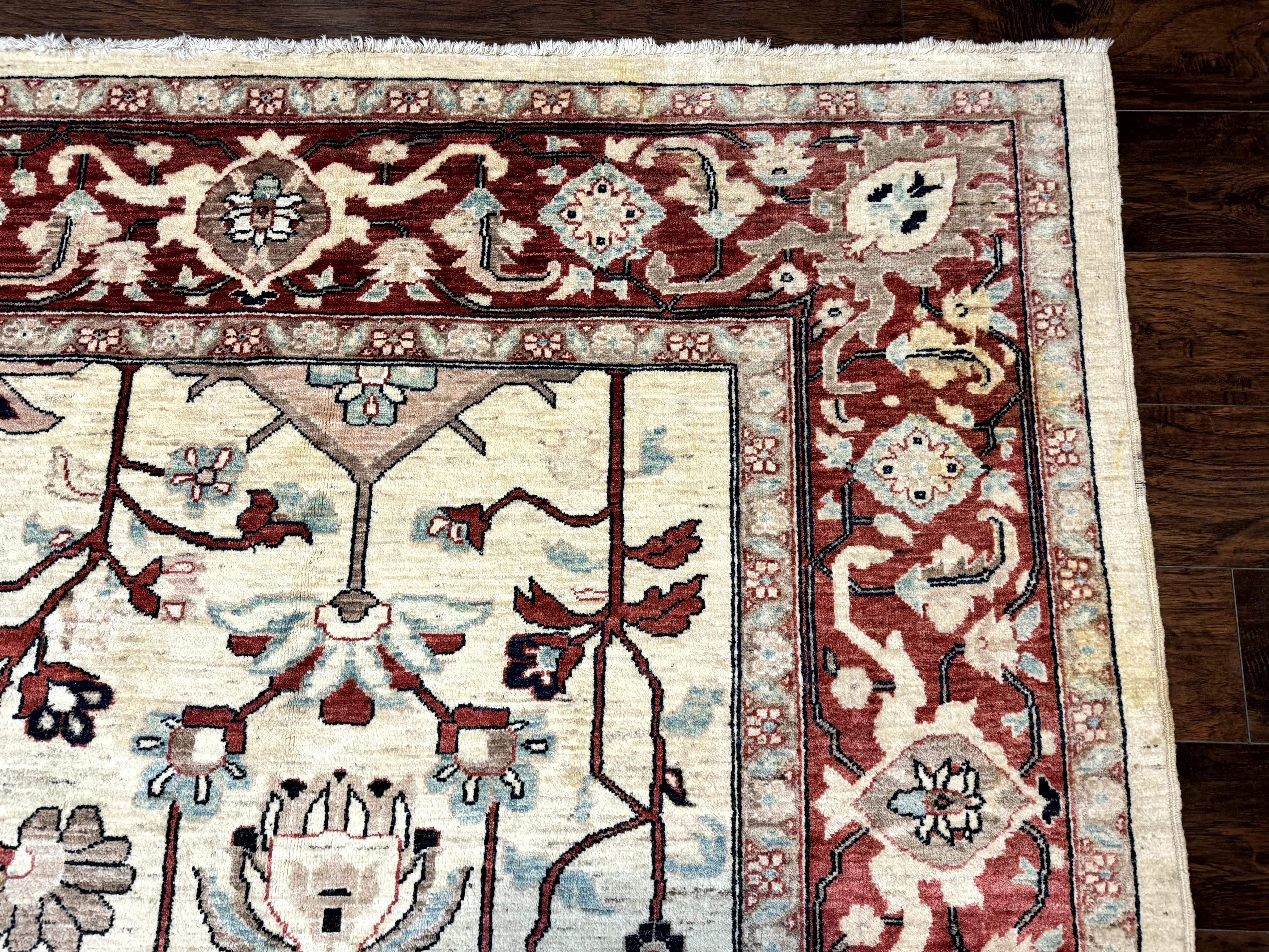 Peshawar Rug 10x14, Beige and Rust Red, Large Pak Persian Rug, Pakistani Rug - Jewel Rugs