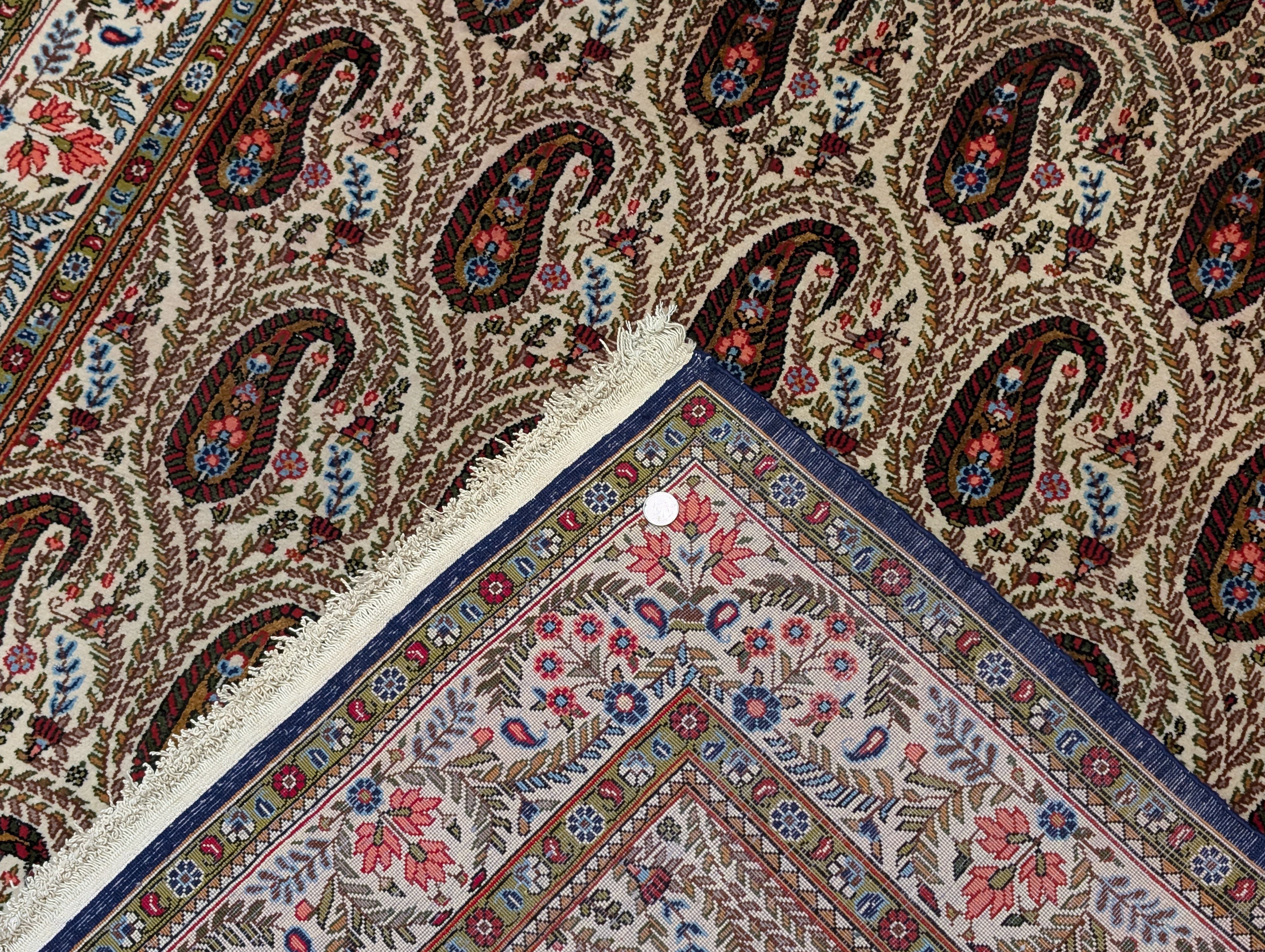 Persian Qum Rug 5x7, Paisley Boteh Design, Hand Knotted Fine 210 KPSI - Jewel Rugs