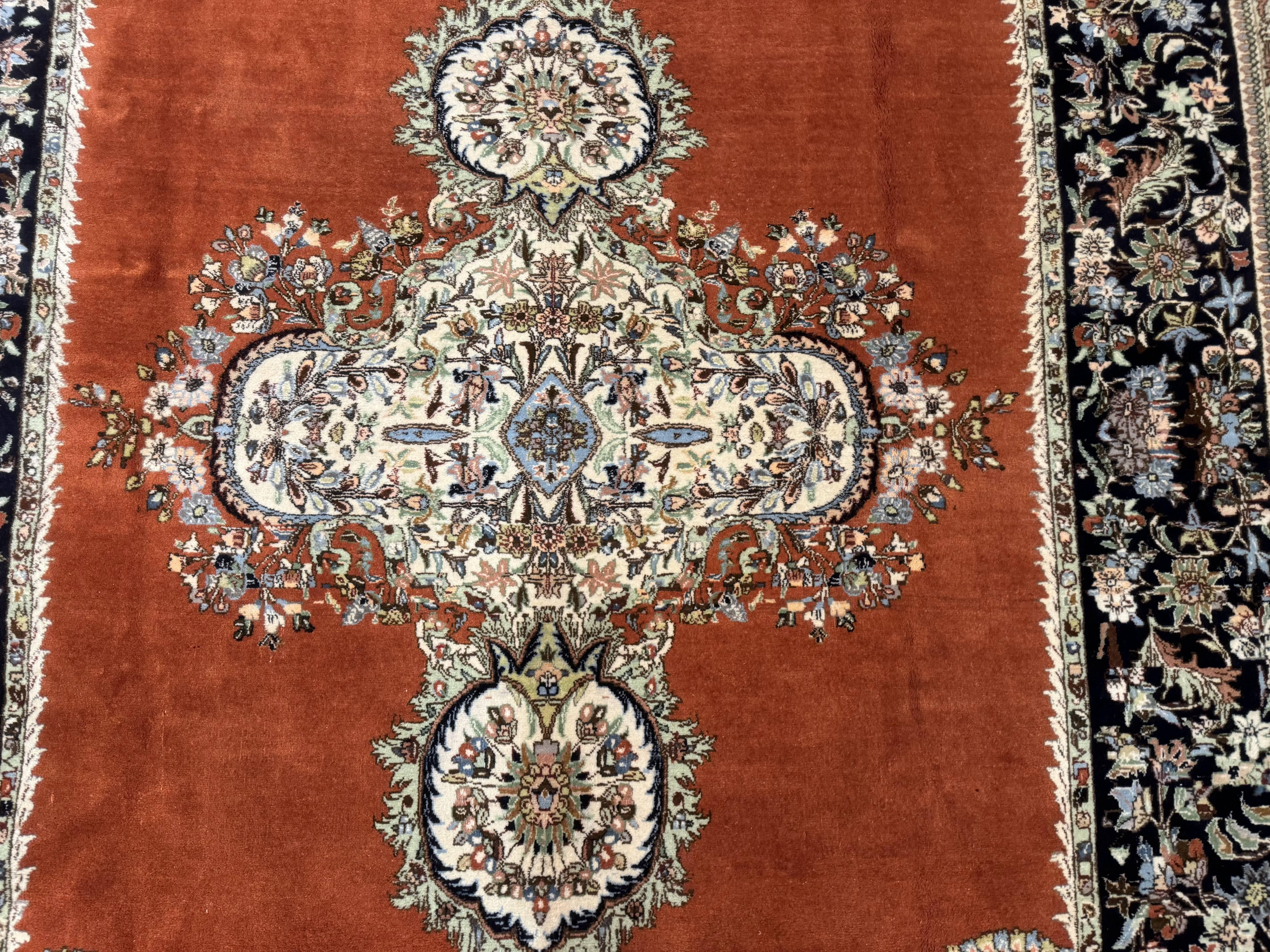 Persian Rug 11x13, Semi Open Field, Soft Wool Pile, Vintage Persian Carpet, Persian Tabriz Tabatabai - Jewel Rugs