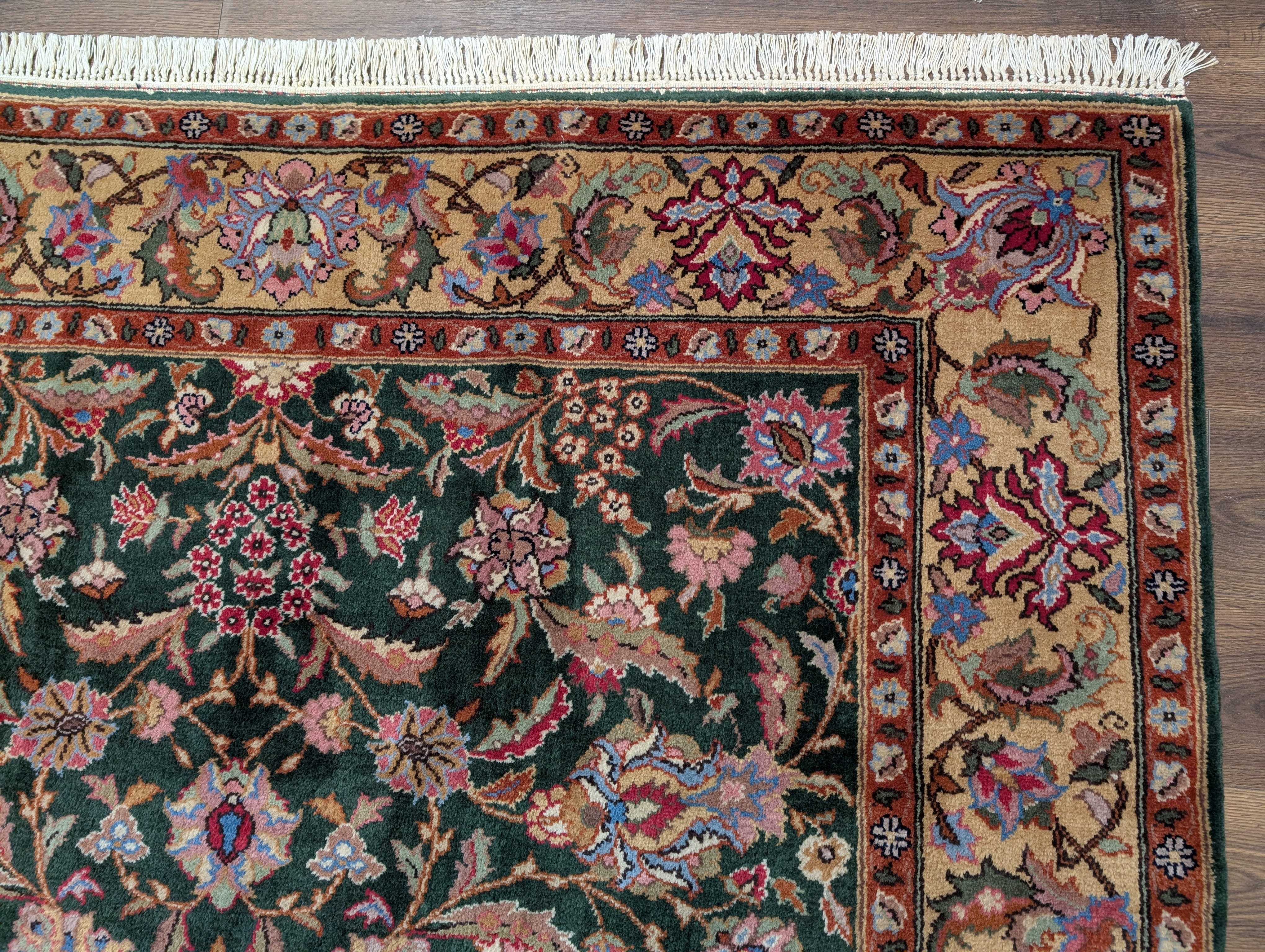 Romanian Rug 7x10, Signed By Master Weaver, Forest Green, Oriental Carpet - Jewel Rugs