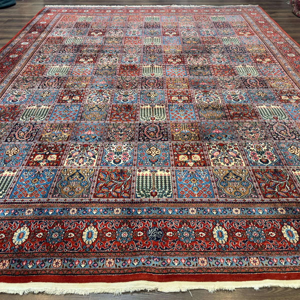 Wonderful Persian Qum Rug 10x13, Panel Design, Fine 260 KPSI, Signed ...