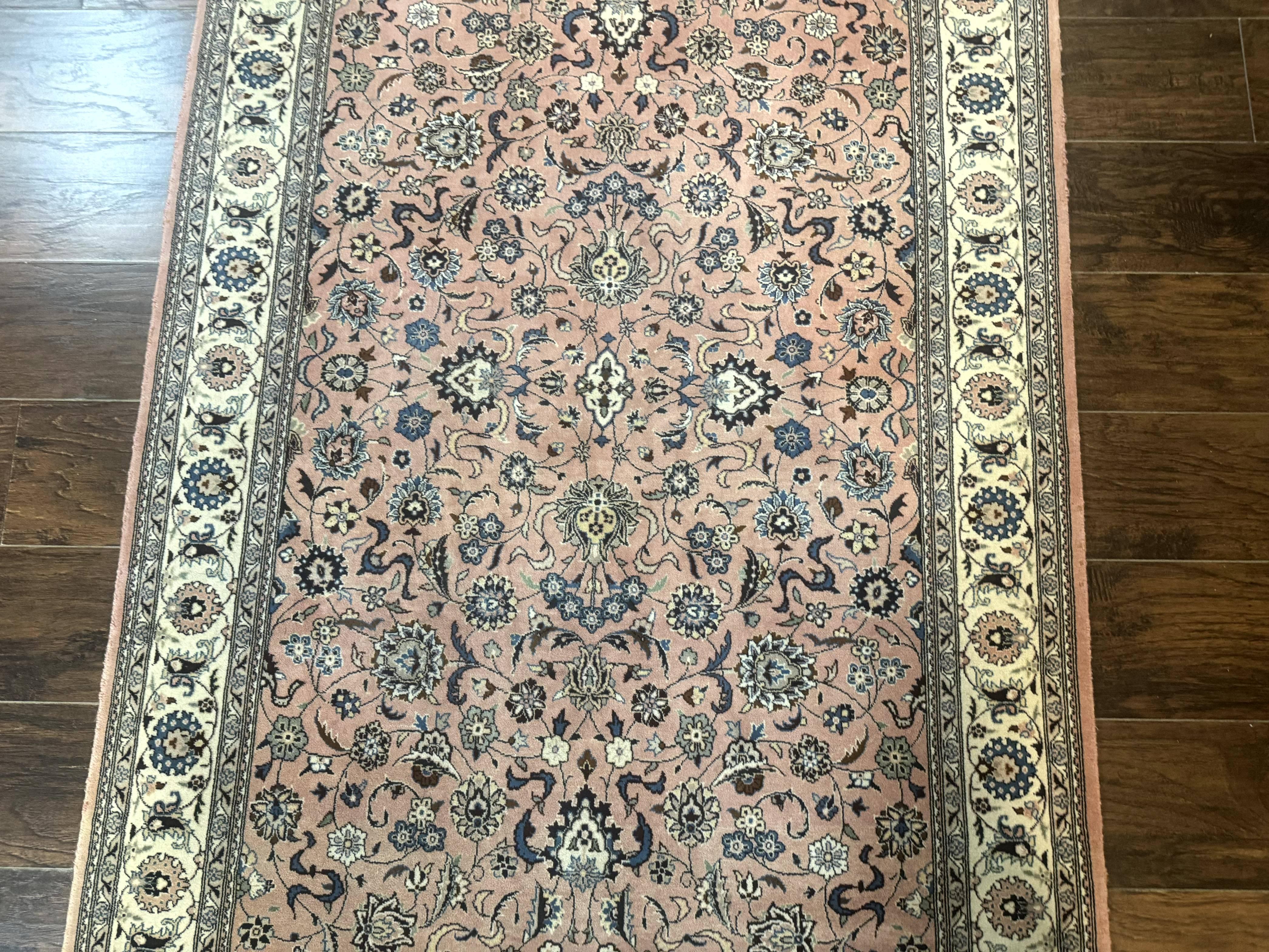 Pak Persian Rug 4x6, Pink and Cream, Very Fine 225 KPSI, Handmade Wool Oriental Carpet - Jewel Rugs