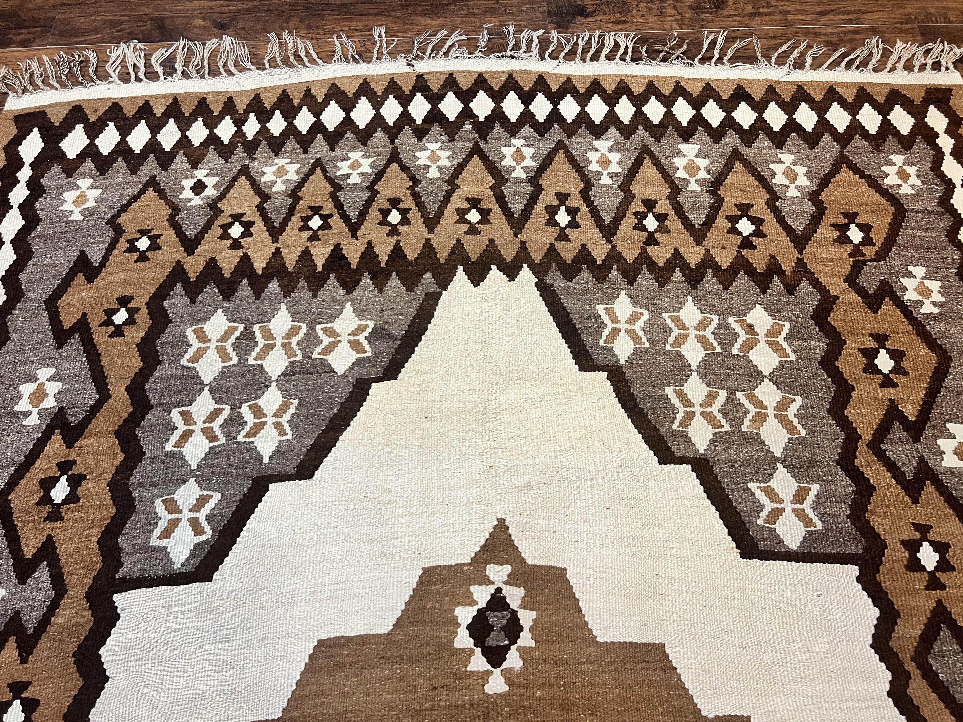 Antique Persian Fars Kilim Rug 8x11, Wool, Boho Tribal Persian Shiraz Flatweave Carpet, Semi Open Field, Geometric, Handmade, Vintage Semi Antique - Jewel Rugs