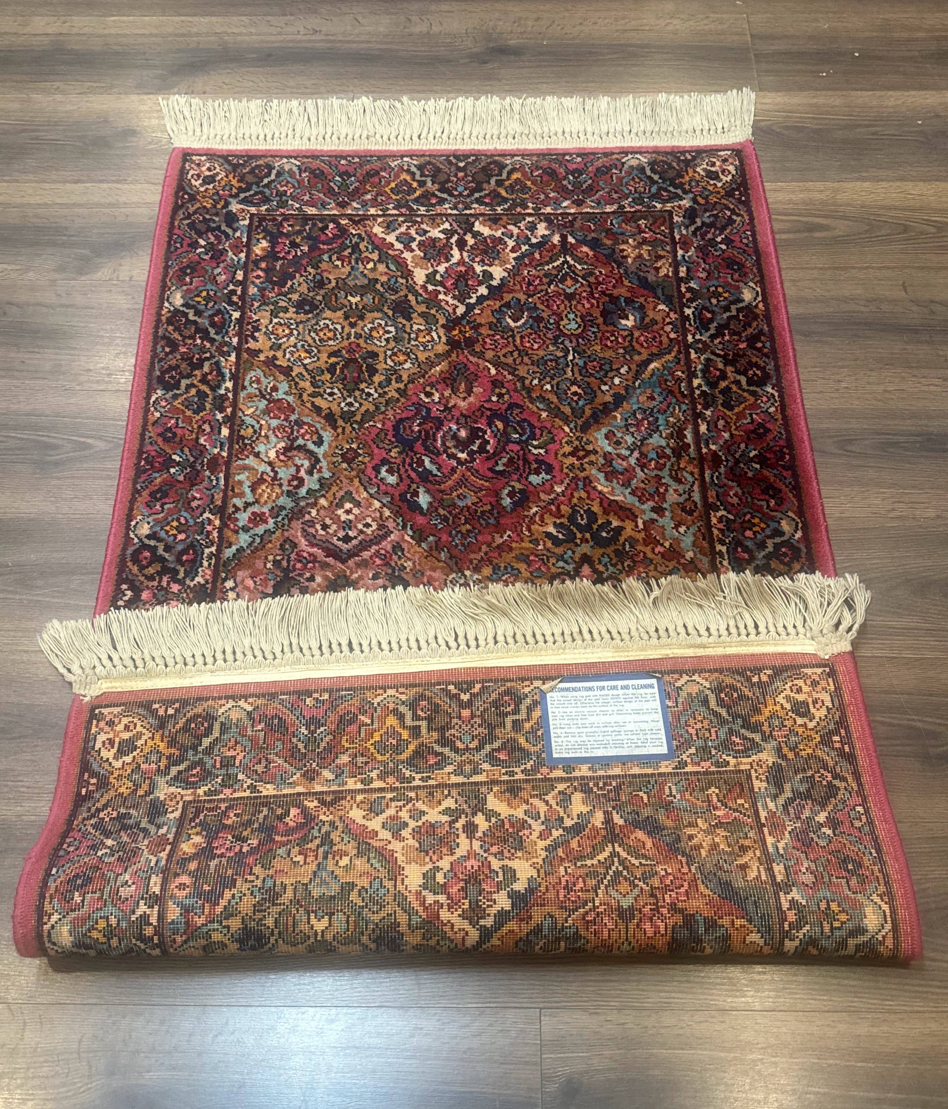 Karastan Rug 3x5 Multicolor Panel Kirman #717, Original 700 Series, Wool Pile, Discontinued - Jewel Rugs