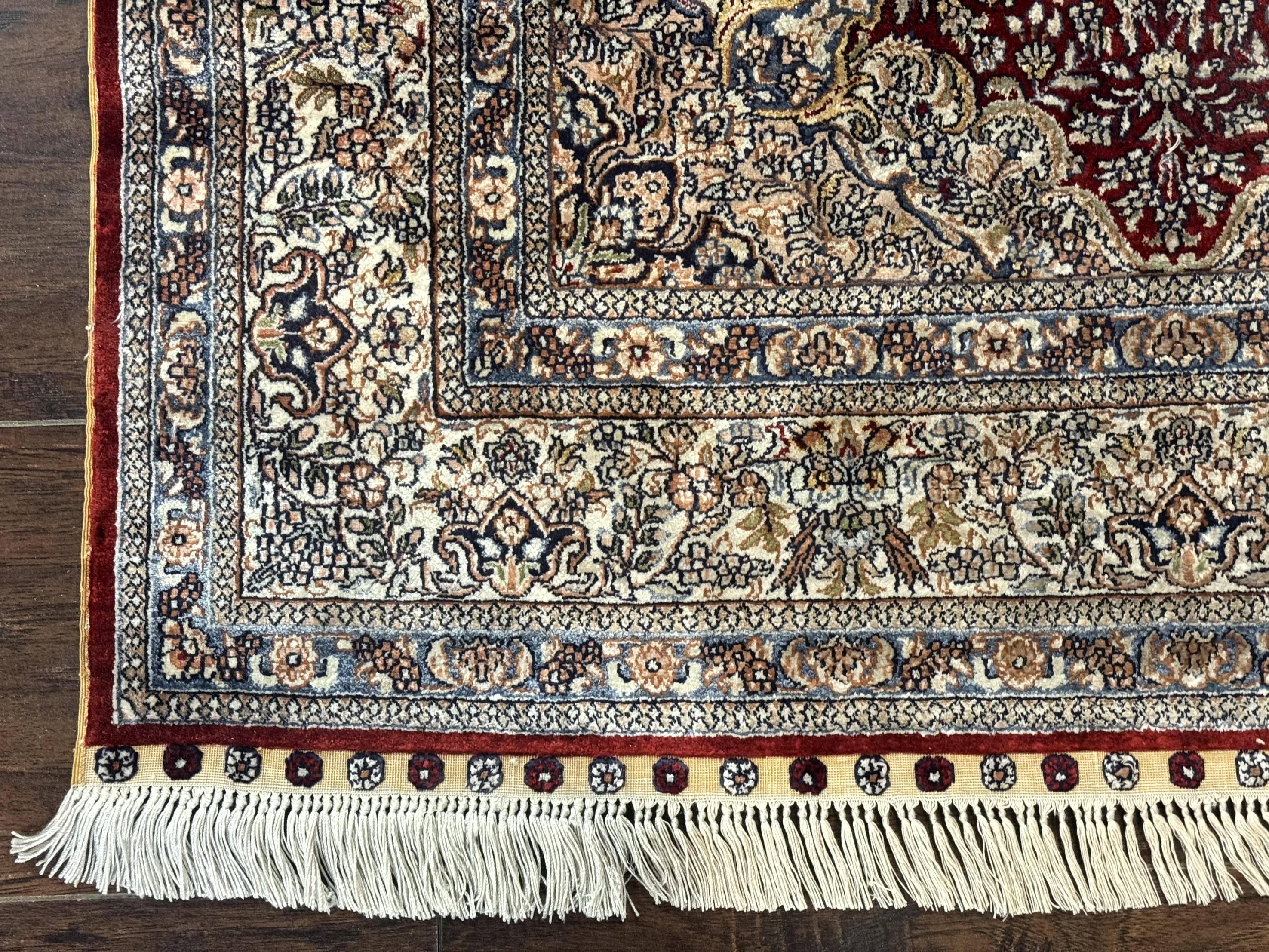 Sino Persian Silk Rug 3x5, Super Fine 440 KPSI, Floral Medallion, Handmade - Jewel Rugs