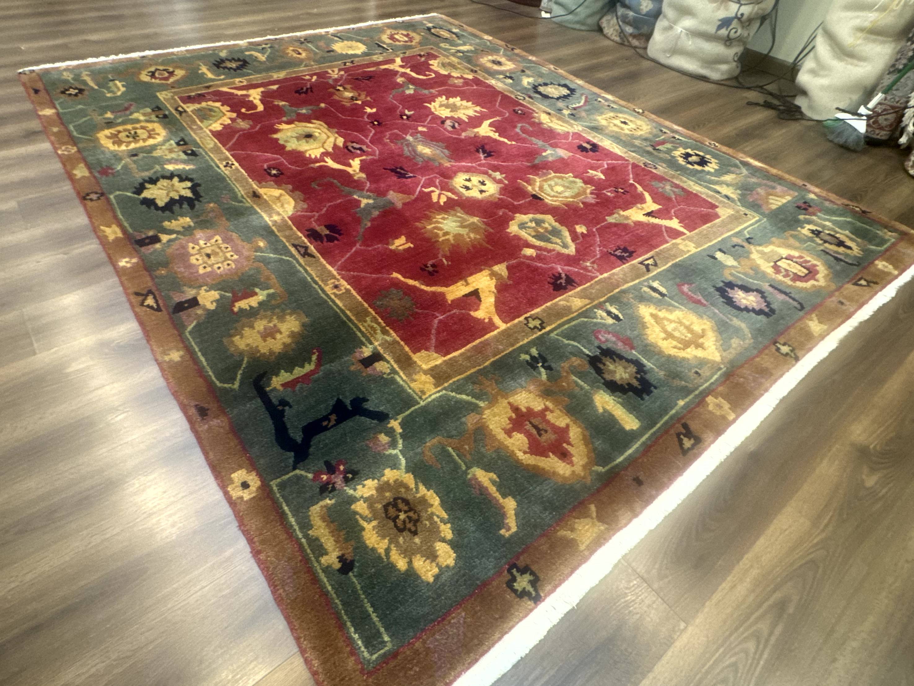 Tufenkian Rug 8x10, Tibetan Room Sized Carpet, Soft Thick Wool Pile - Jewel Rugs