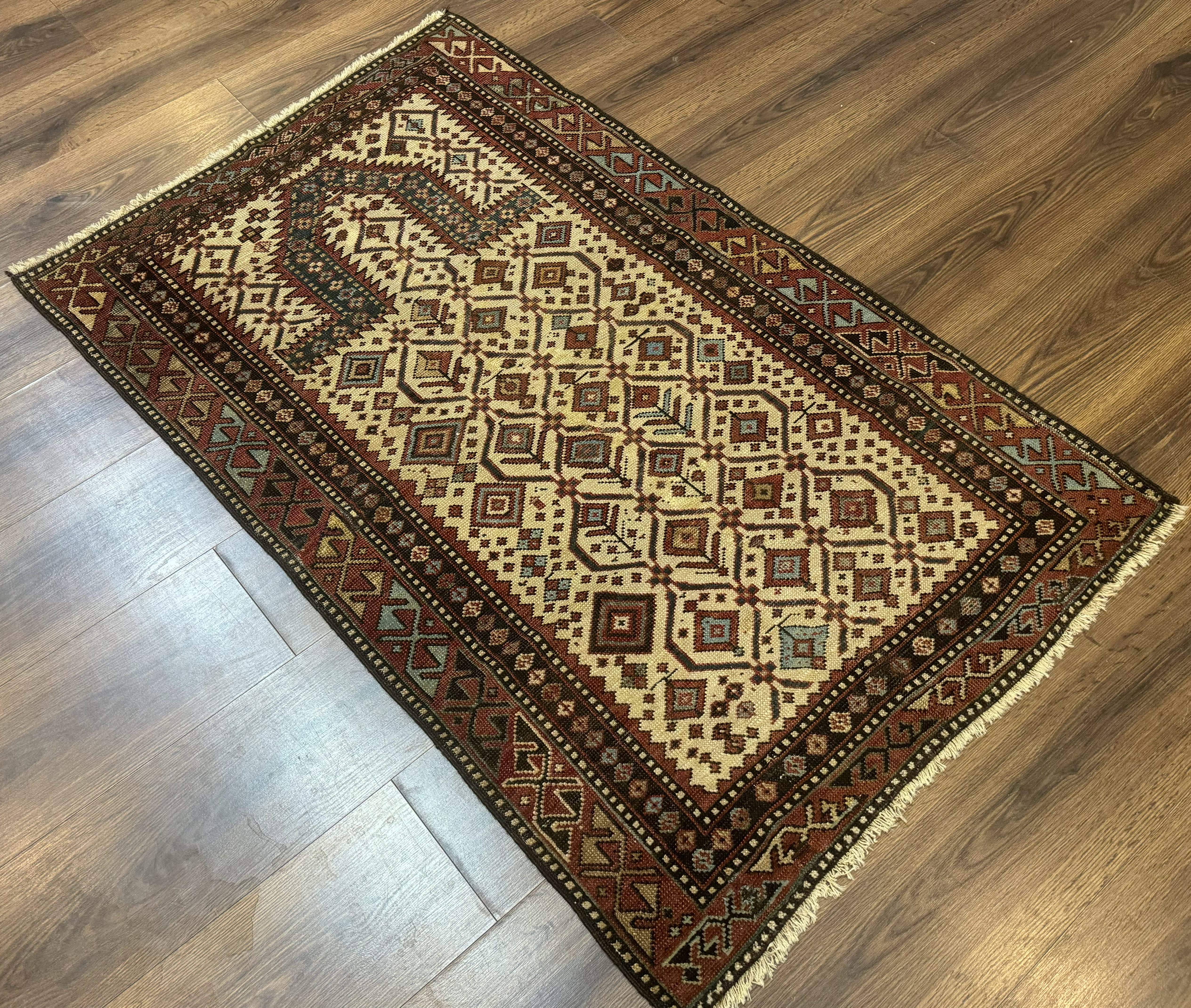 Antique Caucasian Shirvan Rug 3x5, Dagestan Prayer Rug, Collectible, Early 20th Century Rug - Jewel Rugs
