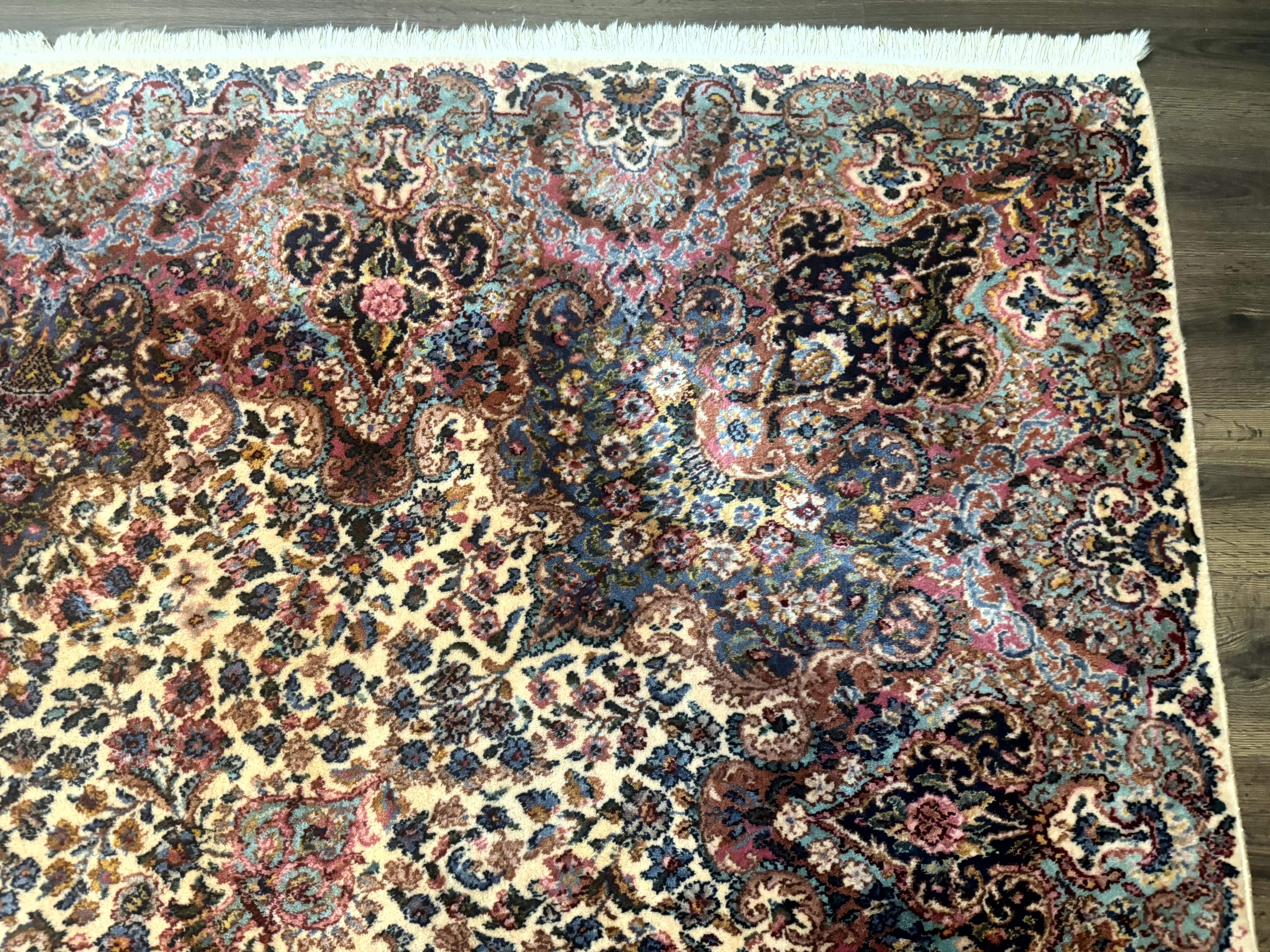 11x16 Karastan Ivory Kirman Rug #759, Floral Kirman, Wool, Original 700 Series, Palace Size - Jewel Rugs