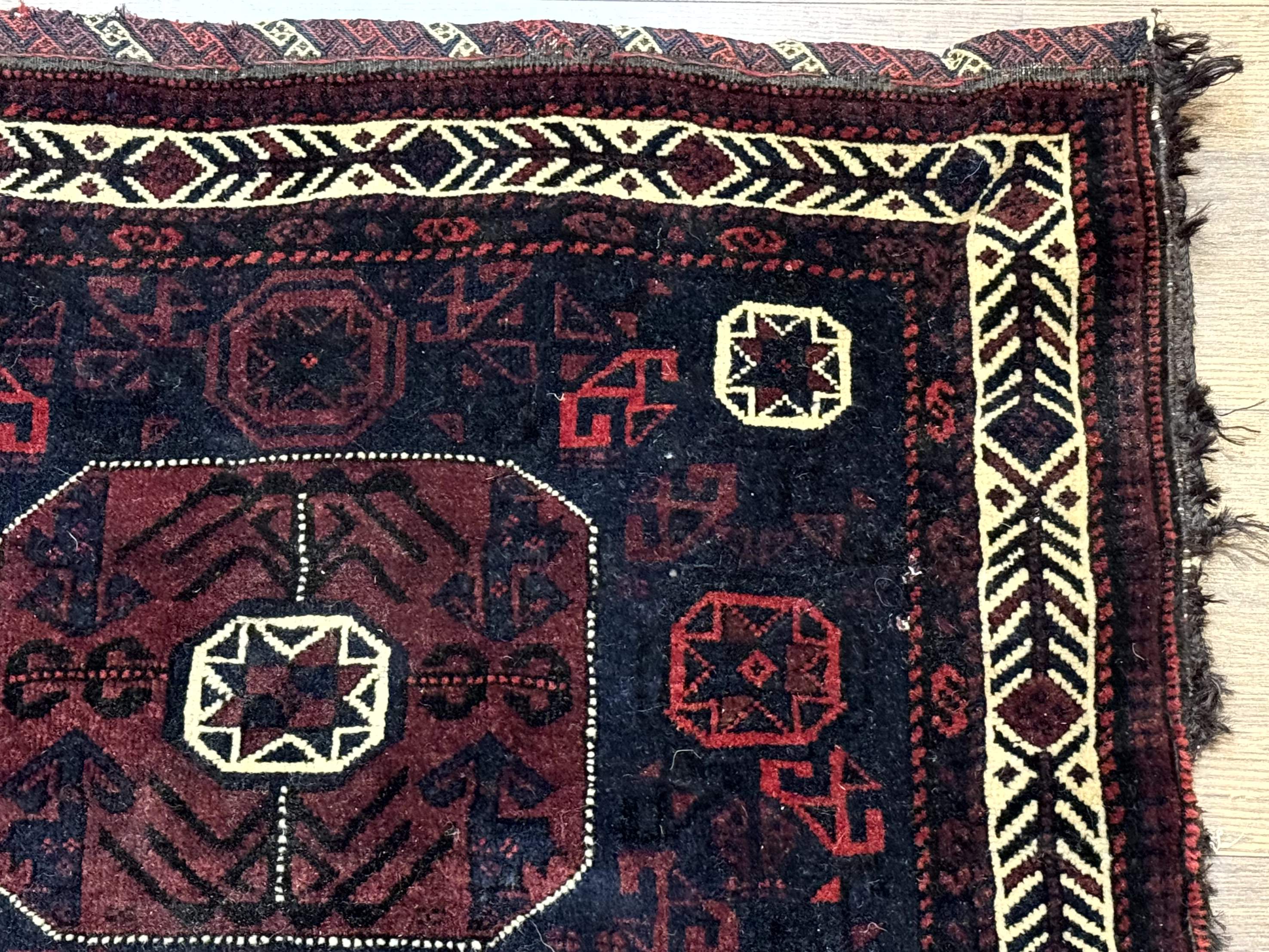 Persian Baluch Bagface Rug 2.6 x 2.6, Navy Blue, Tribal, Antique - Jewel Rugs