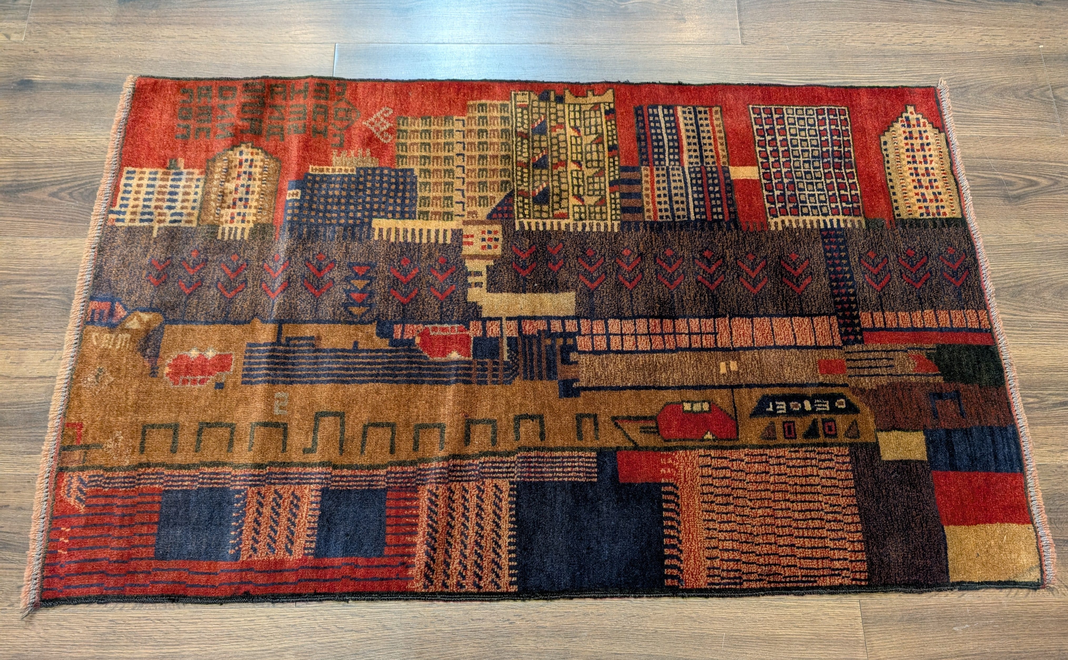 Afghan Rug 3x5, Pictorial Scene, Balouchi Carpet, Handmade, Wool, New - Jewel Rugs