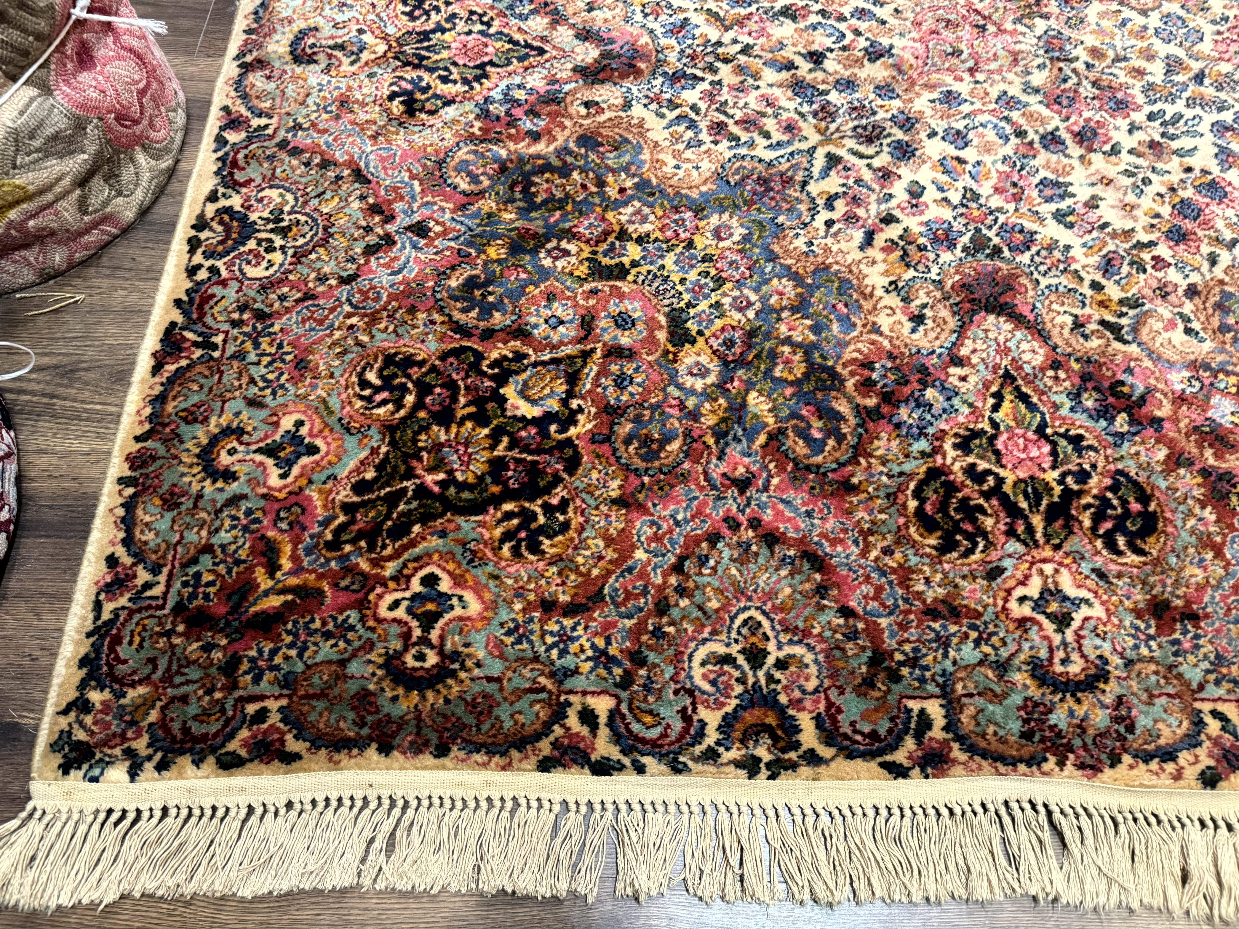 11x16 Karastan Ivory Kirman Rug #759, Floral Kirman, Wool, Original 700 Series, Palace Size - Jewel Rugs