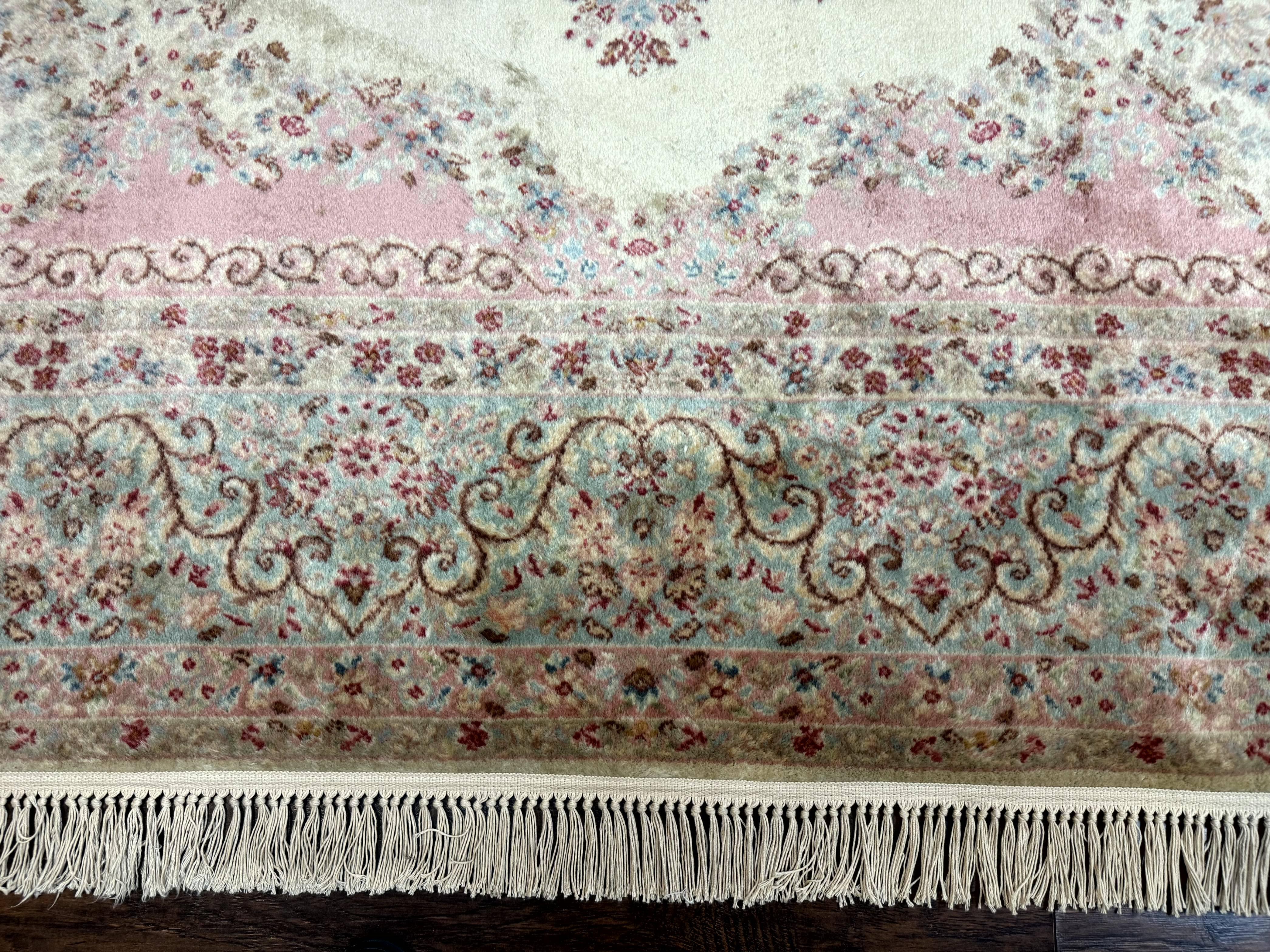 Karastan Rug 8.8 x 12, Pastel Ivory Kirman Rug #784, Wool Karastan Carpet, Original 700 Series, Vintage Karastan Area Rug, Discontinued - Jewel Rugs