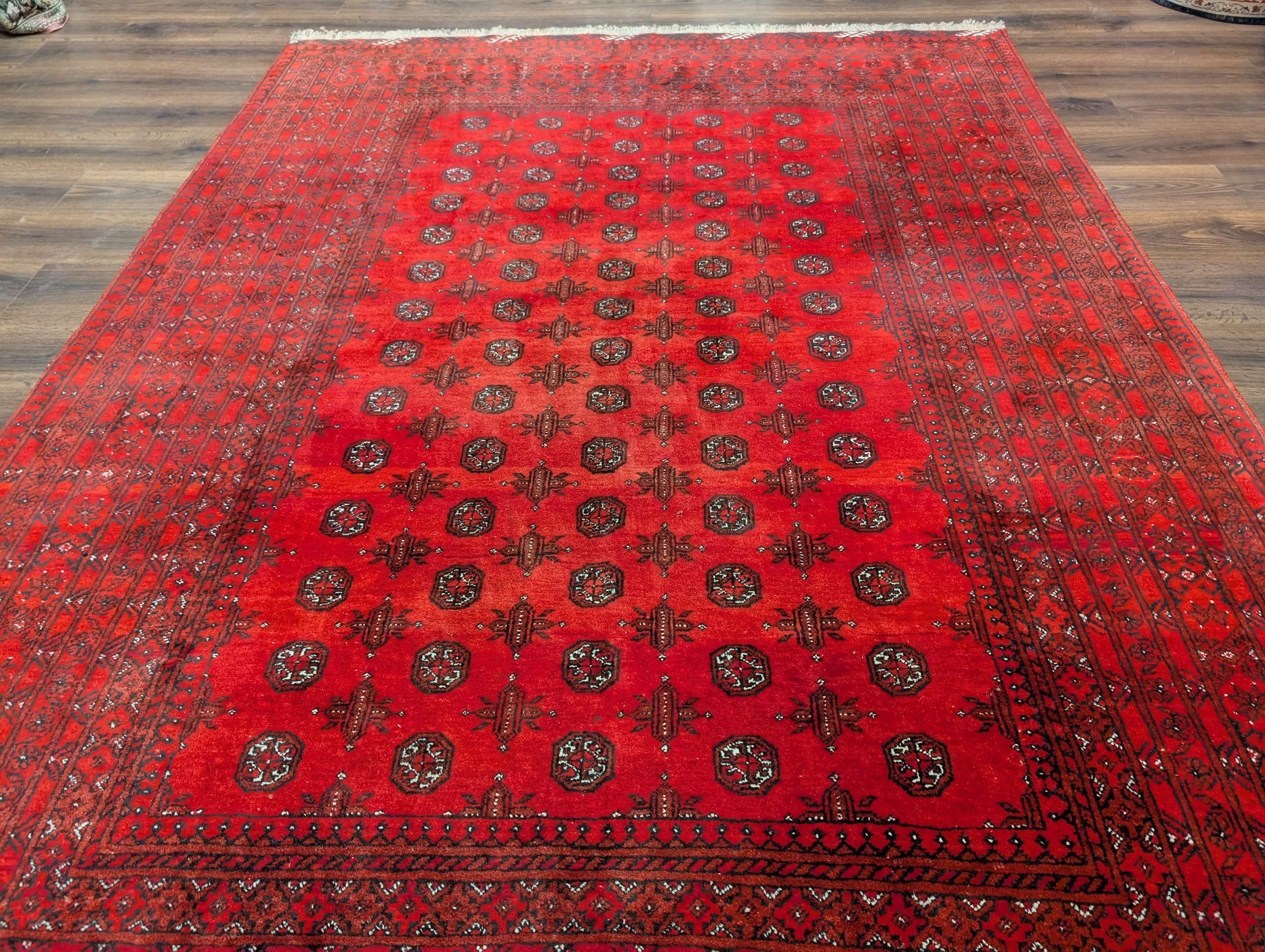 Red Afghan Turkoman Rug 7x9, Bokhara Rug, Wool, Tribal, Hand Knotted - Jewel Rugs
