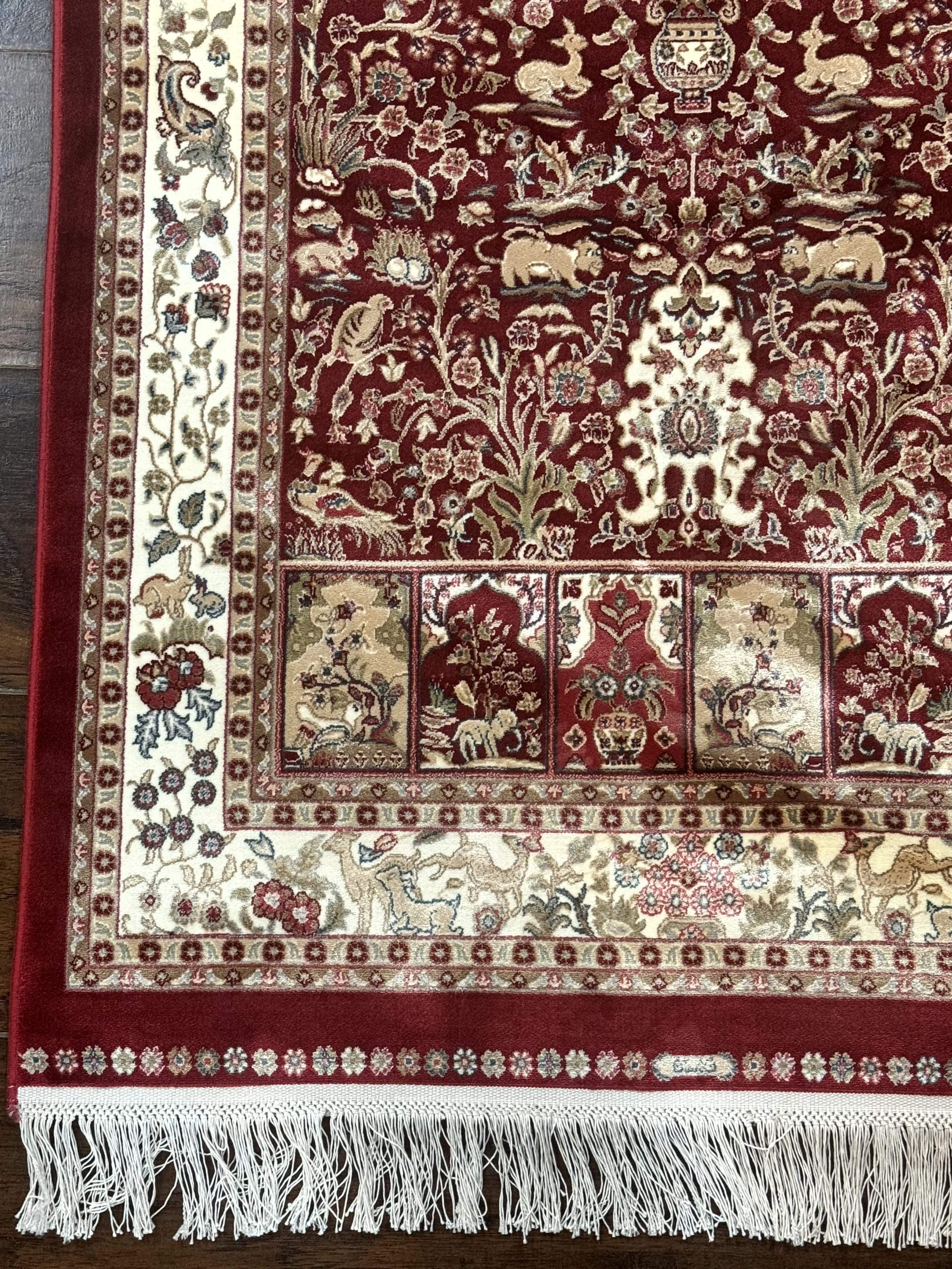 Tree of Life Turkish Silk Rug 2.6 x 4, Red, Bamboo Silk - Jewel Rugs