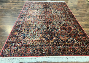 Karastan Rug 6x9, Multicolor Panel Kirman Rug #717, Wool Original Karastan Collection 700 Series, Vintage Discontinued Karastan